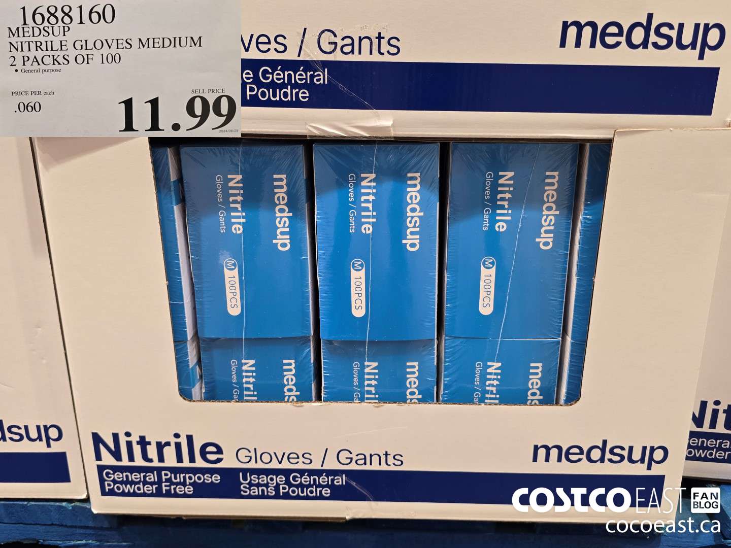 1688160 NITRILE GLOVES MEDIUM 2 PACKS OF 100 $11.99