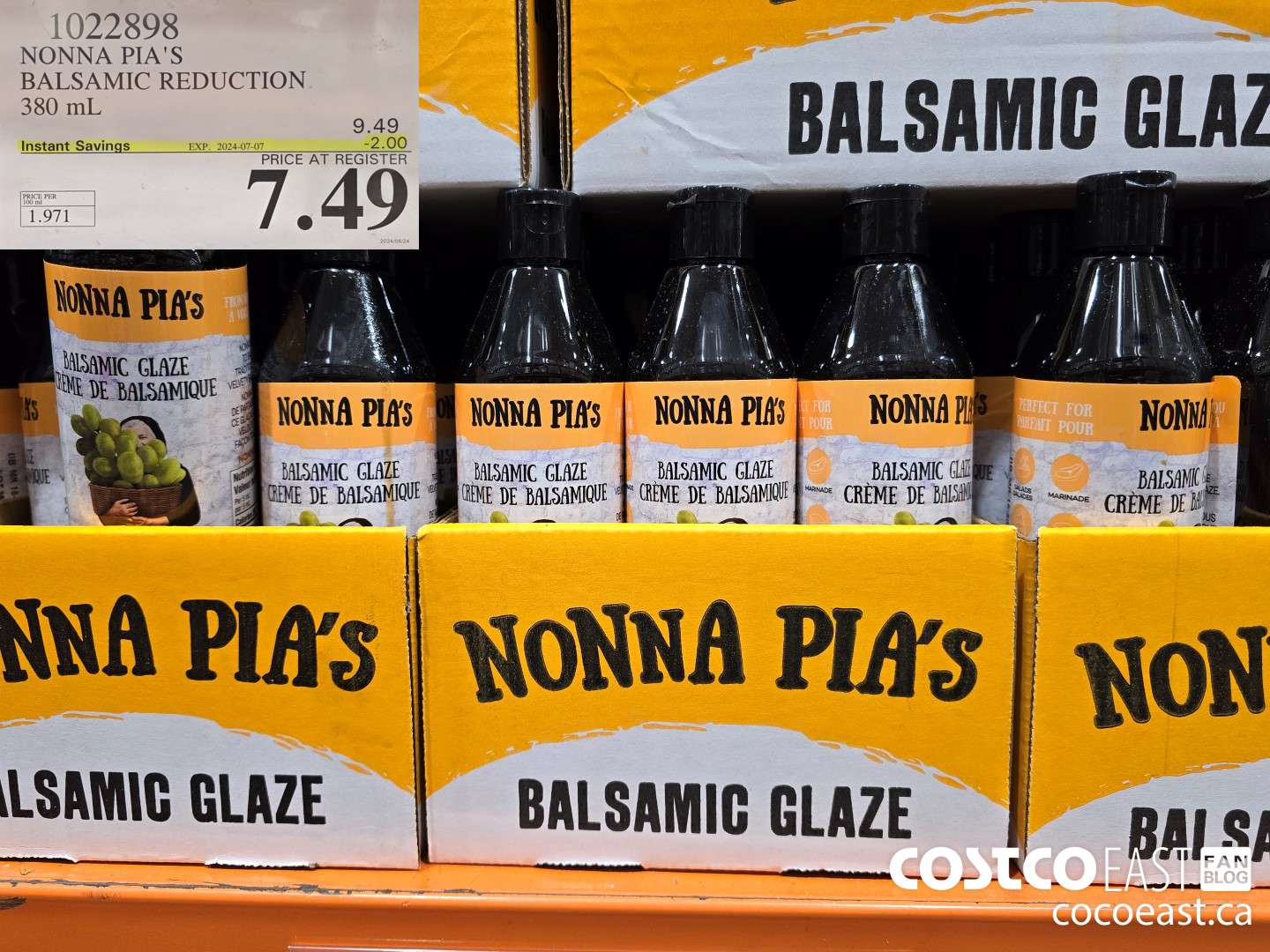 1022898 NONNA PIA'S BALSAMIC REDUCTION 380 ML ($2.00 INSTANT SAVINGS EXPIRES ON 2024-07-07) $7.49
