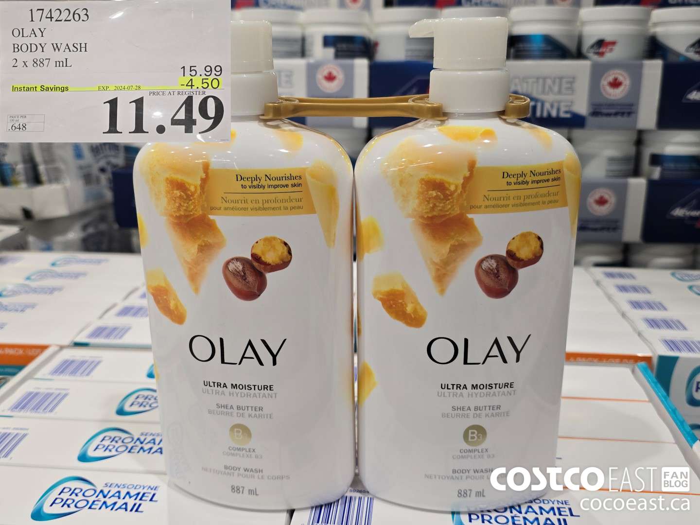 1742263 OLAY BODY WASH 2 X 887 mL ($4.50 INSTANT SAVINGS EXPIRES ON 2024-07-28) $11.49