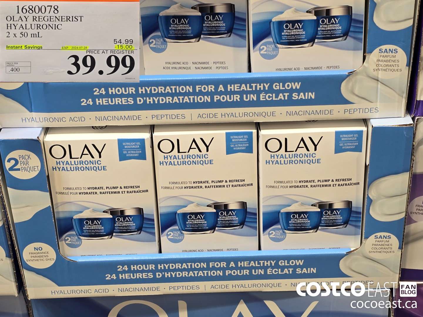 1680078 OLAY REGENERIST HYALURONIC 2 X 50 G ($11.00 INSTANT SAVINGS EXPIRES ON 2024-07-28) $39.99