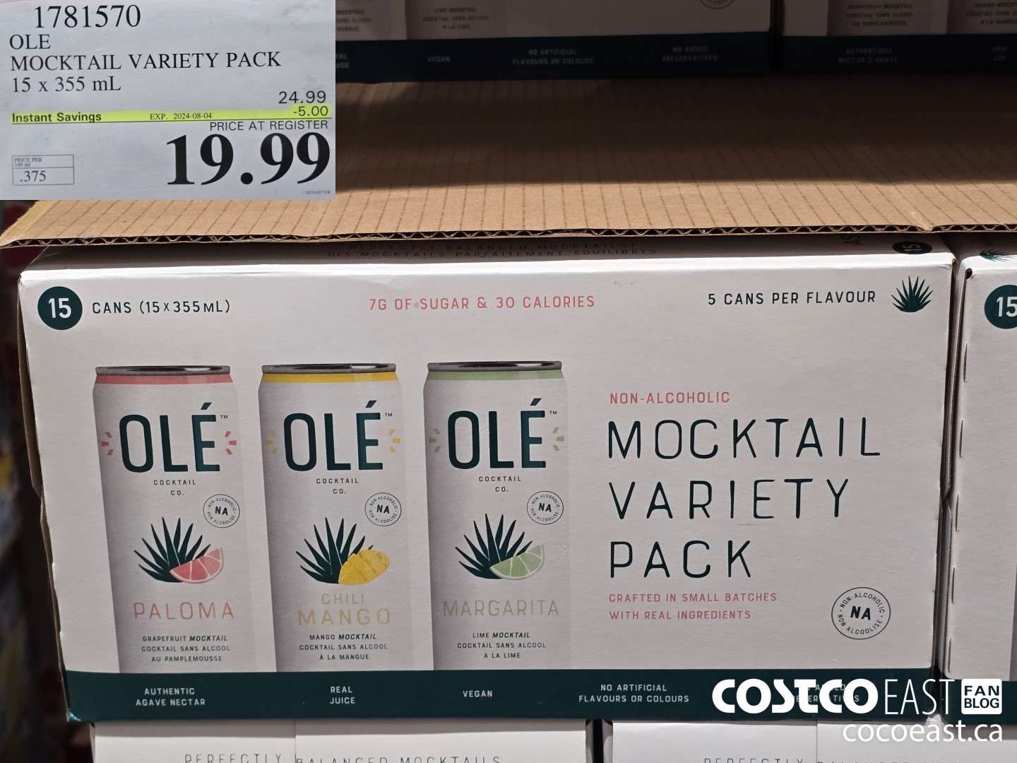 1781570 OLE MOCKTAIL VARIETY PACK 15 x 355 mL ($5.00 INSTANT SAVINGS EXPIRES ON 2024-08-04) $19.99