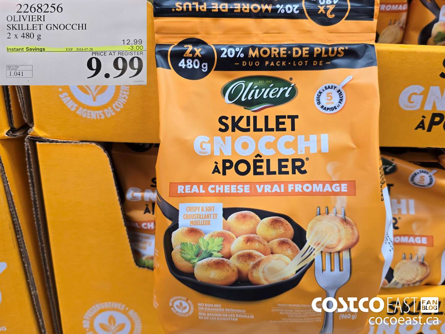 2268256 OLIVIERI SKILLET GNOCCHI 2 x 480G ($3.00 INSTANT SAVINGS EXPIRES ON 2024-07-28) $9.99