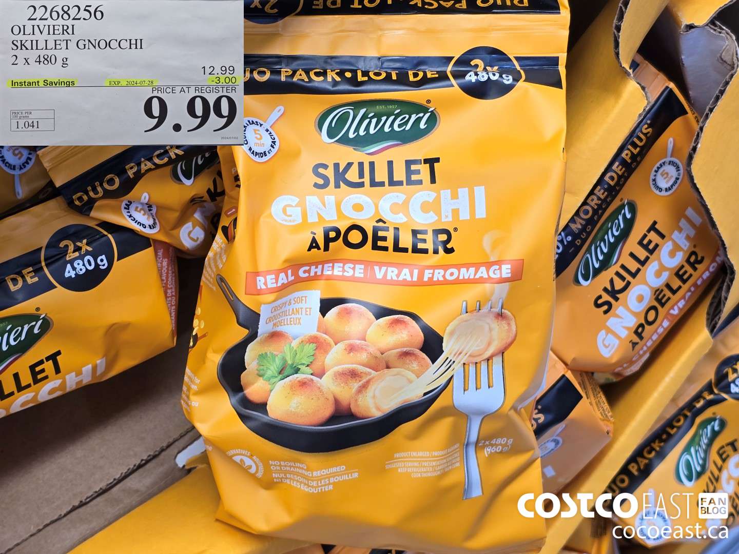 2268256 OLIVIERI SKILLET GNOCCHI 2 x 480G ($3.00 INSTANT SAVINGS EXPIRES ON 2024-07-28) $9.99