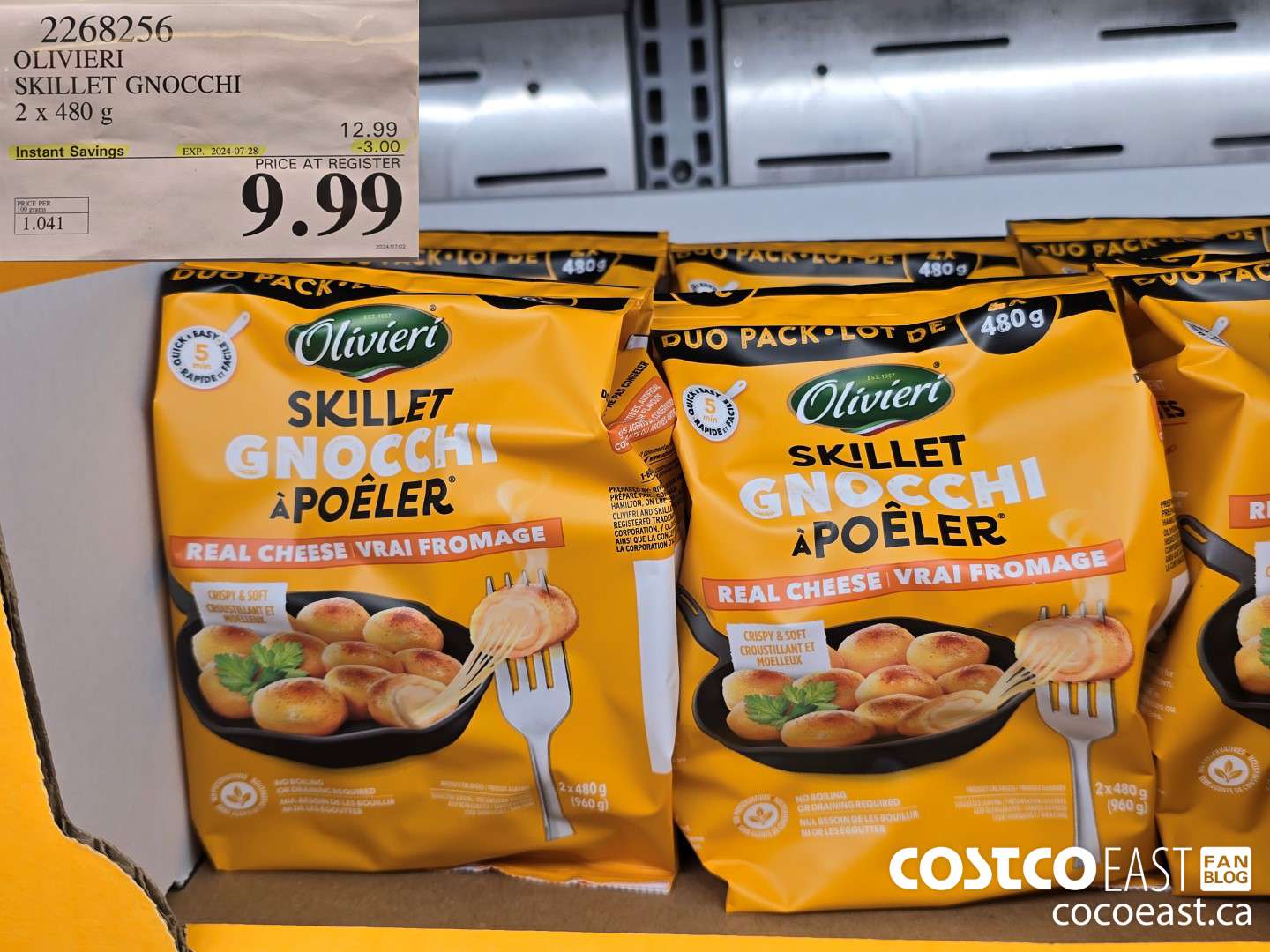 2268256 OLIVIERI SKILLET GNOCCHI 2 x 480G ($3.00 INSTANT SAVINGS EXPIRES ON 2024-07-28) $9.99