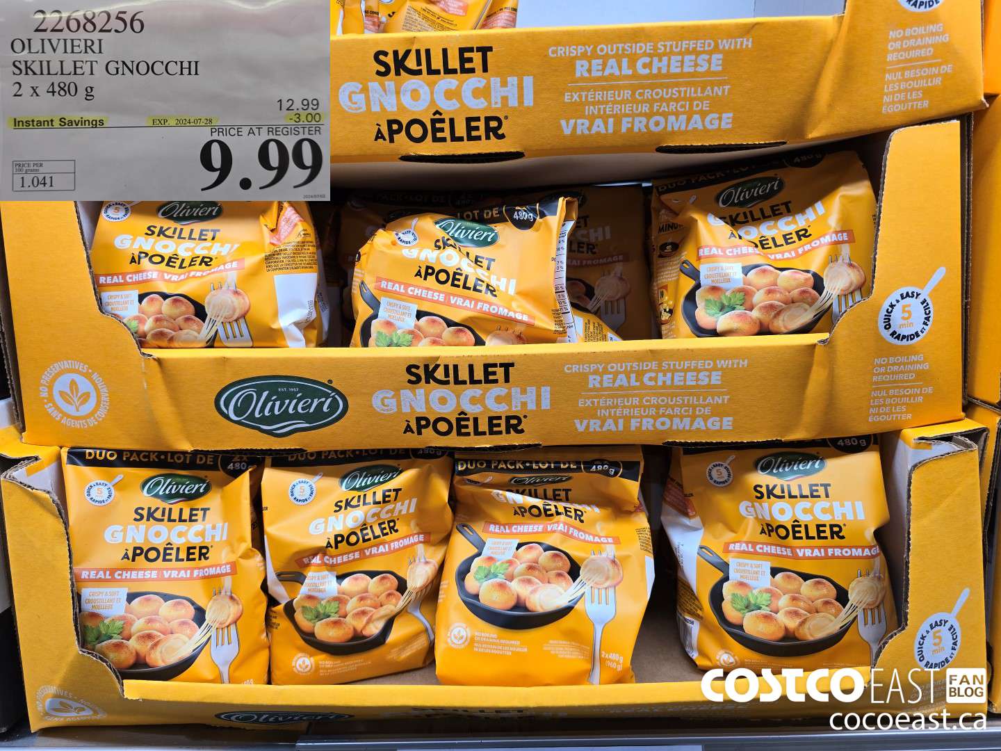 2268256 OLIVIERI SKILLET GNOCCHI 2 x 480 g ($3.00 INSTANT SAVINGS EXPIRES ON 2024-07-28) $9.99