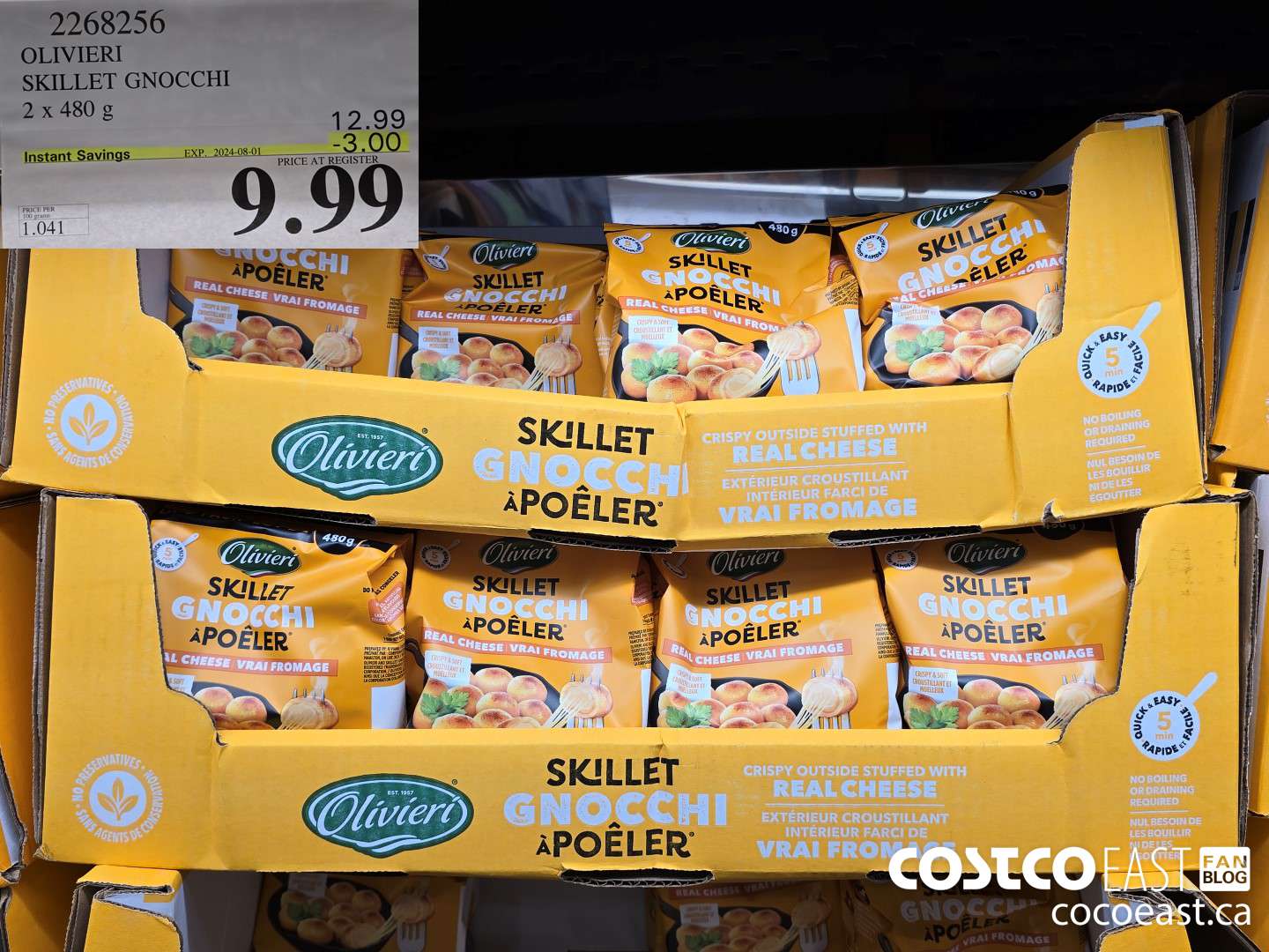 2268256 OLIVIERI SKILLET GNOCCHI 2 x 480 g ($3.00 INSTANT SAVINGS EXPIRES ON 2024-08-01) $9.99