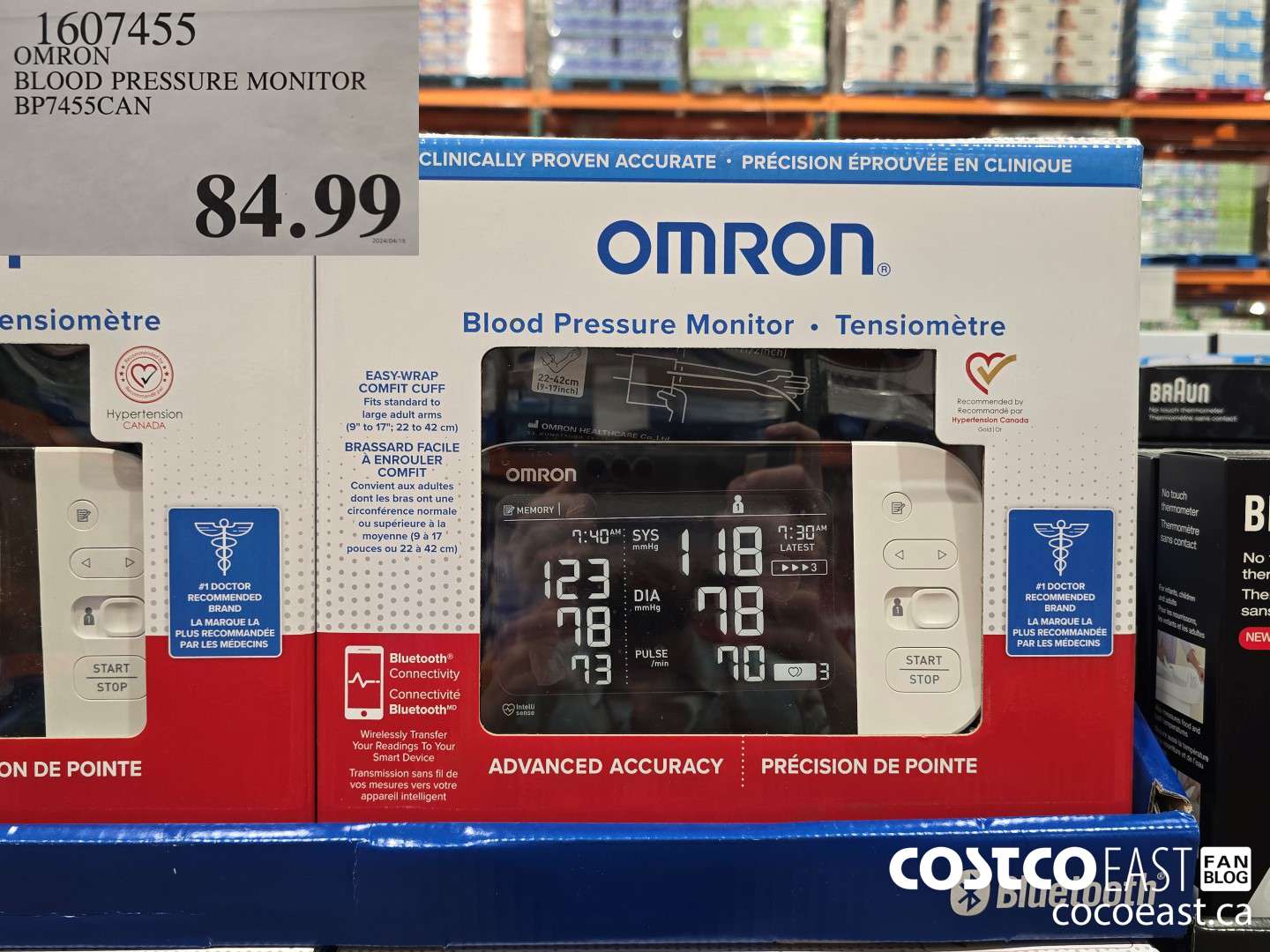 1607455 OMRON BLOOD PRESSURE MONITOR BP7455CAN $84.99