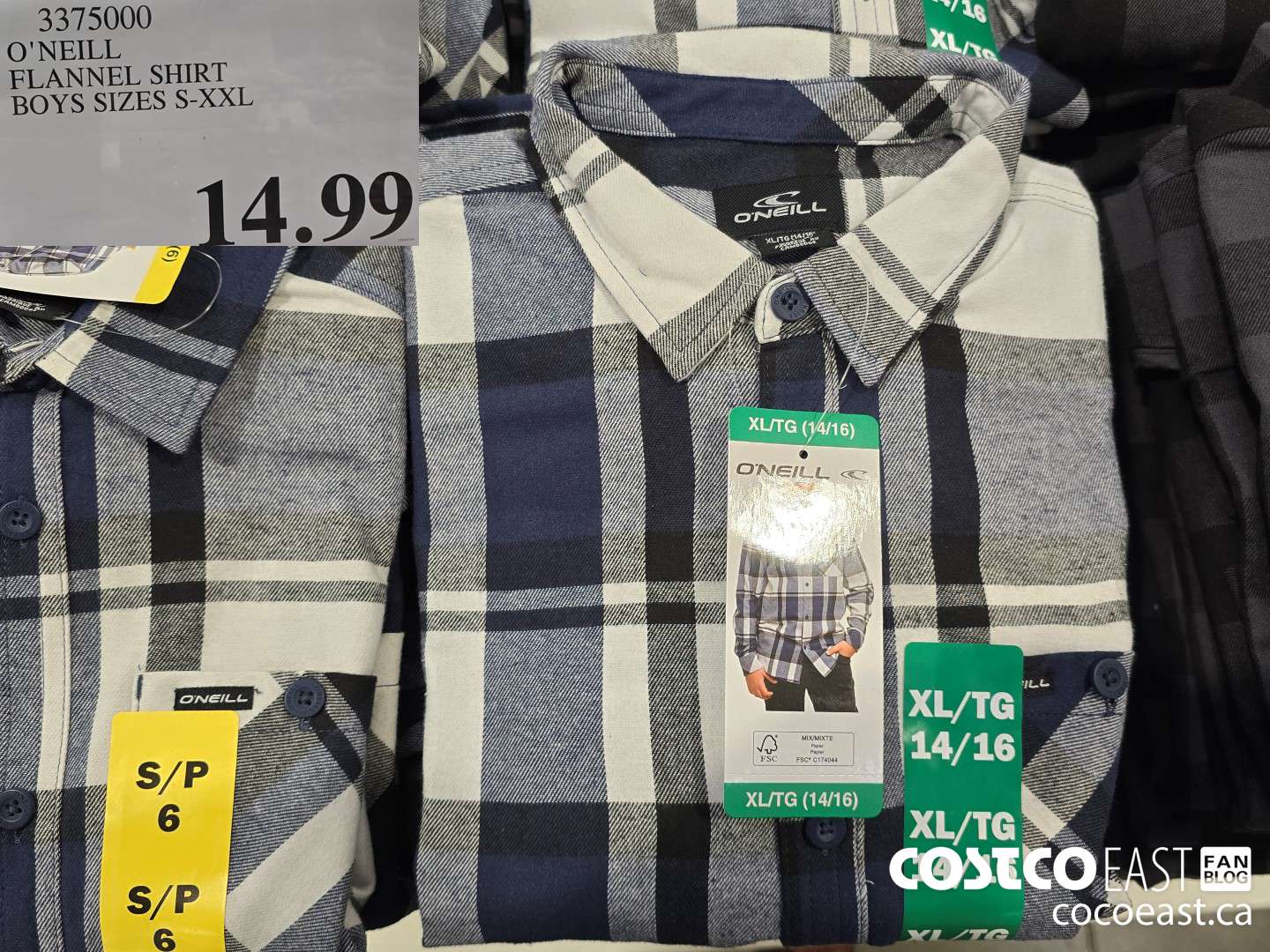3375000 O'NEILL FLANNEL SHIRT BOYS SIZES S-XXL $14.99