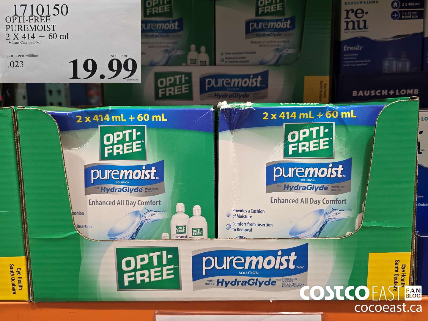 1710150 OPTI-FREE PUREMOIST 2 X 414 + 60 ml $19.99