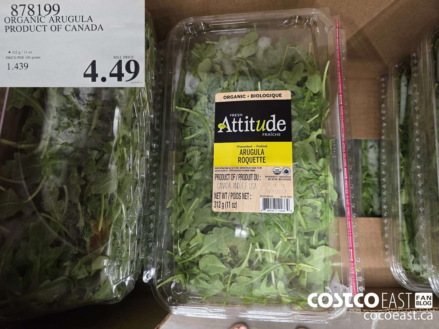 878199 ORGANIC ARUGULA PRODUCT OF CANADA $4.49