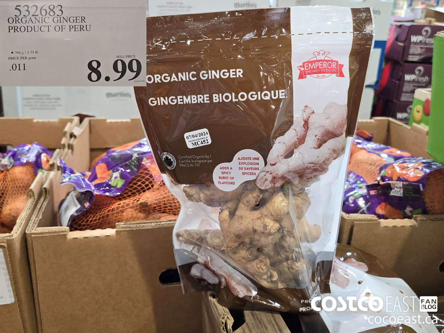 532683 ORGANIC GINGER PRODUCT OF PERU $8.99