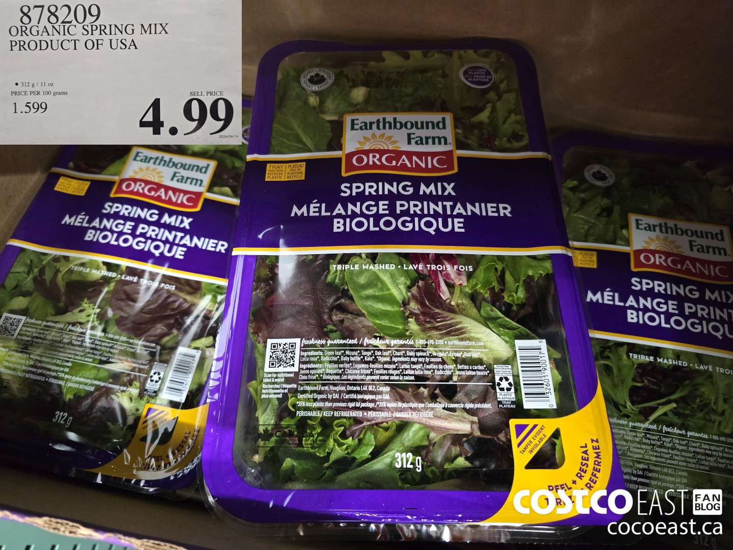 878209 ORGANIC SPRING MIX PRODUCT OF USA $4.99