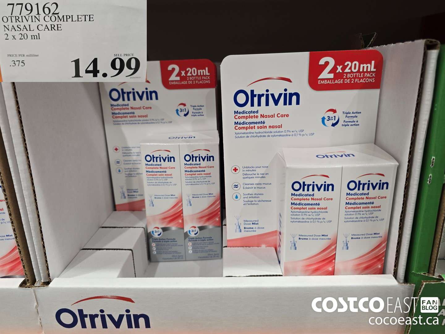 779162 OTRIVIN COMPLETE NASAL CARE 2 x 20ml $14.99