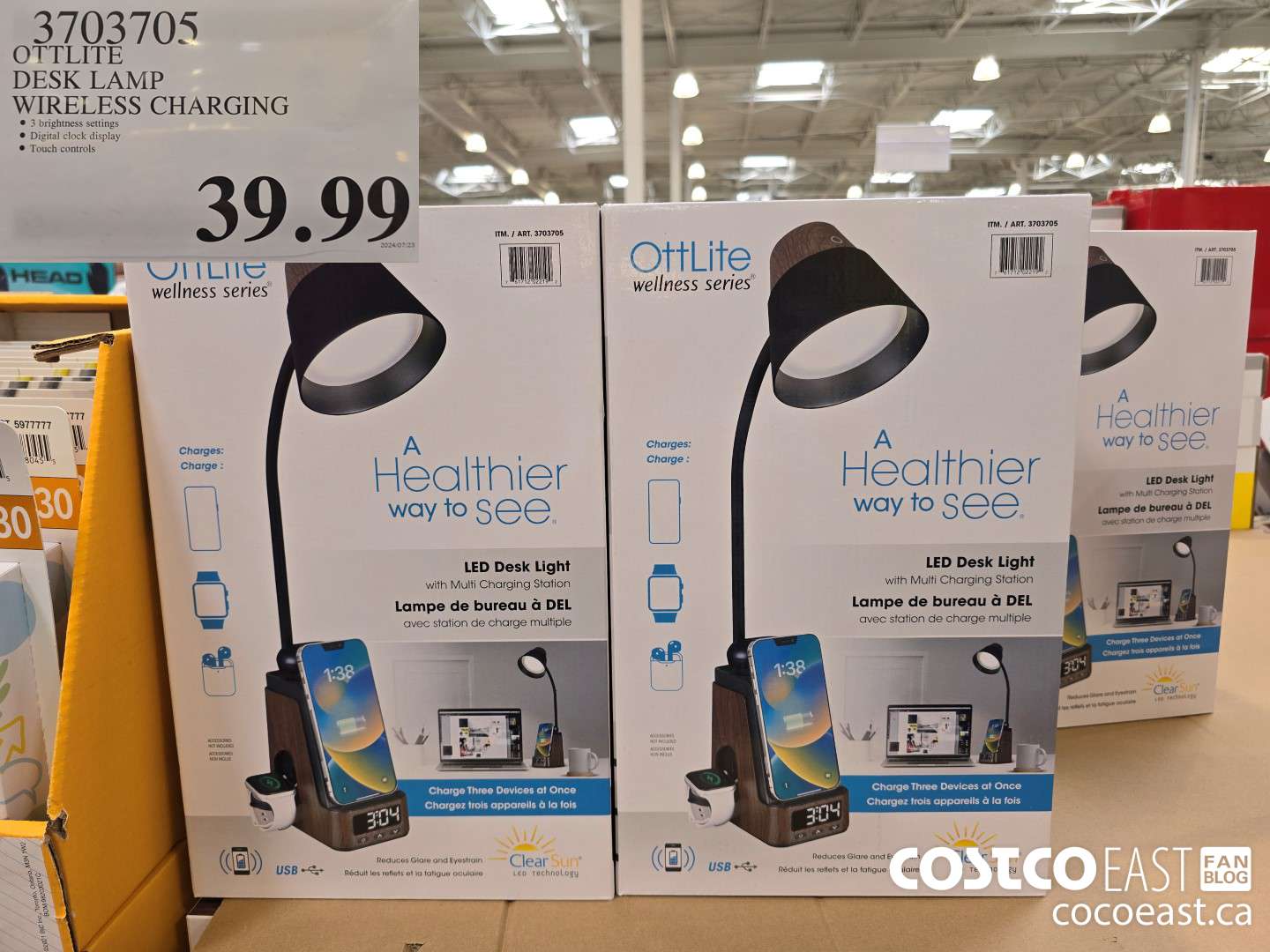 3703705 OTTLITE DESK LAMP WIRELESS CHARGING $39.99