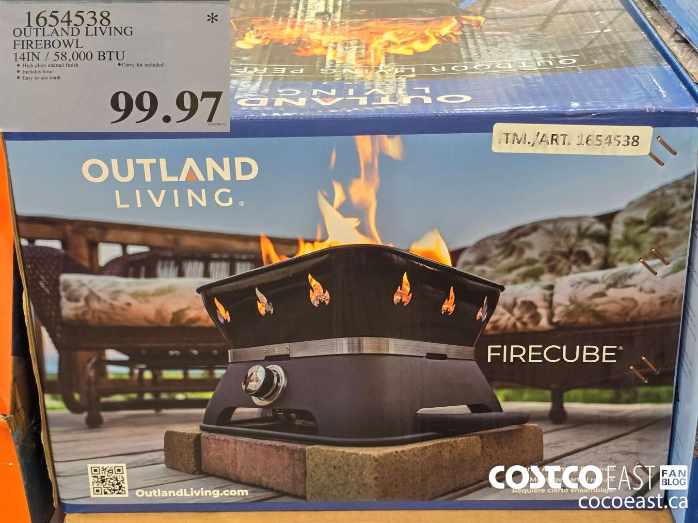 1654538 OUTLAND LIVING FIREBOWL 14IN / 58,000 BTU $99.97