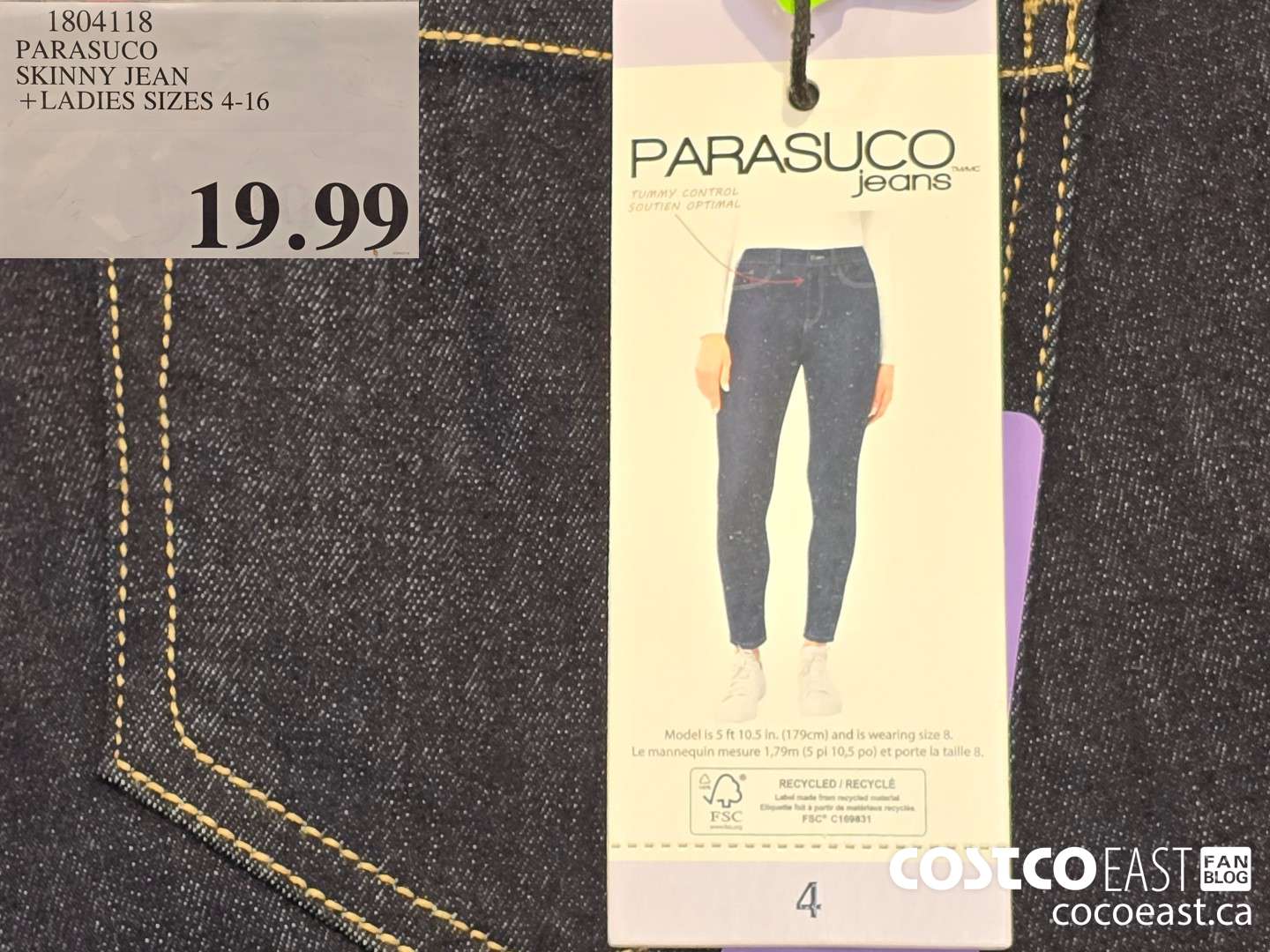 1804118 PARASUCO SKINNY JEAN + LADIES SIZES 4-16 $19.99