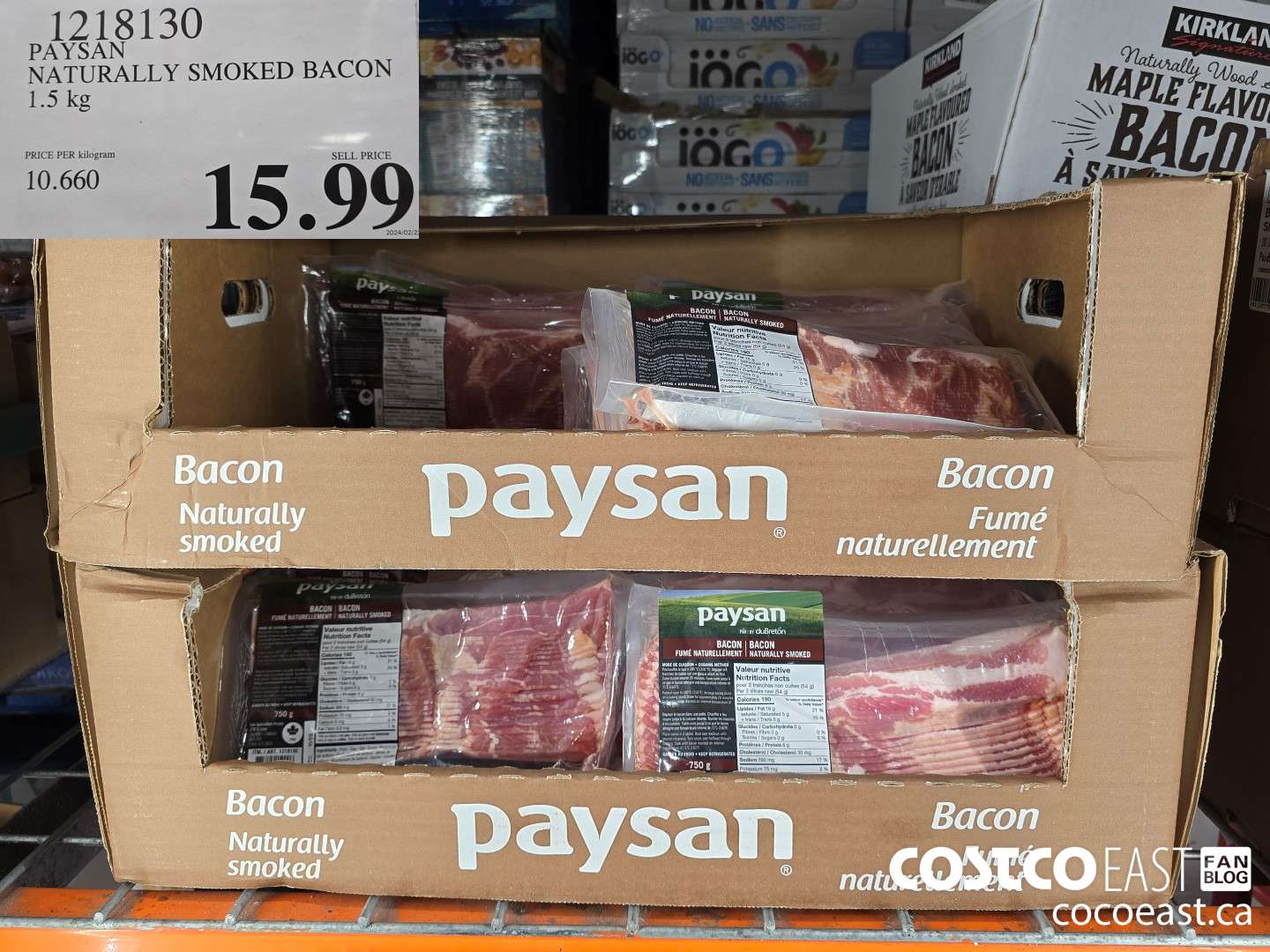 1218130 PAYSAN NATURALLY SMOKED BACON 1.5 KG $15.99