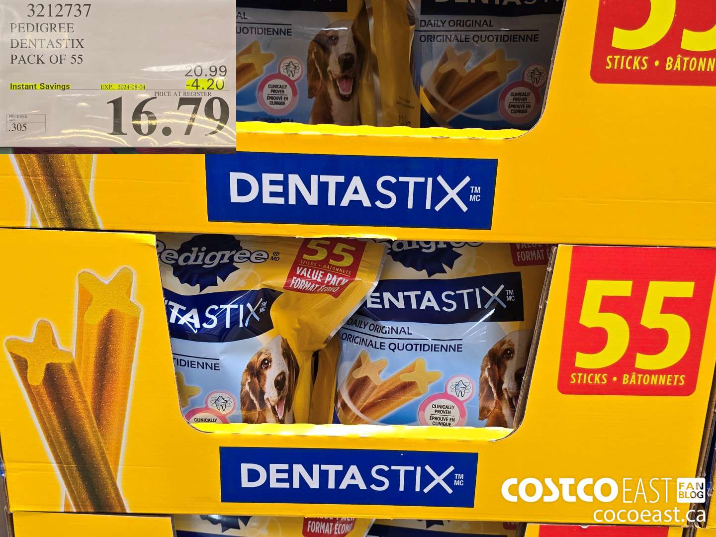 3212737 PEDIGREE DENTASTIX pack of 55 ($4.20 INSTANT SAVINGS EXPIRES ON 2024-08-04) $16.79