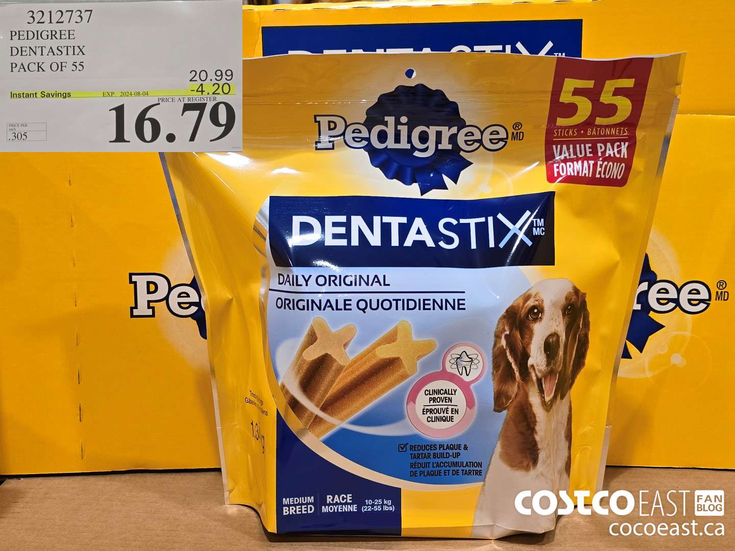3212737 PEDIGREE DENTASTIX pack of 55 ($4.20 INSTANT SAVINGS EXPIRES ON 2024-08-04) $16.79