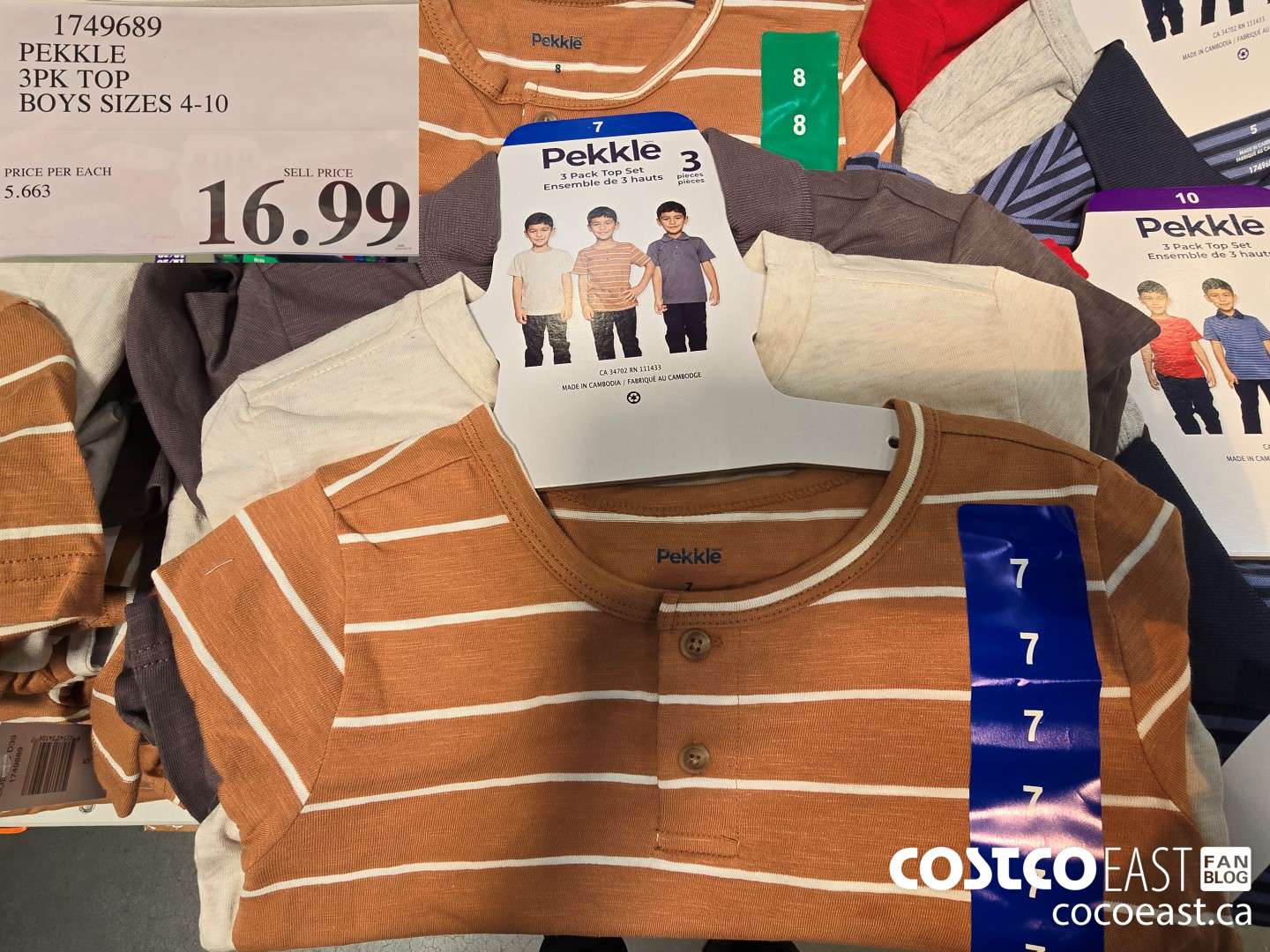 1749689 PEKKLE 3PK TOP BOYS SIZES 4-10 $16.99