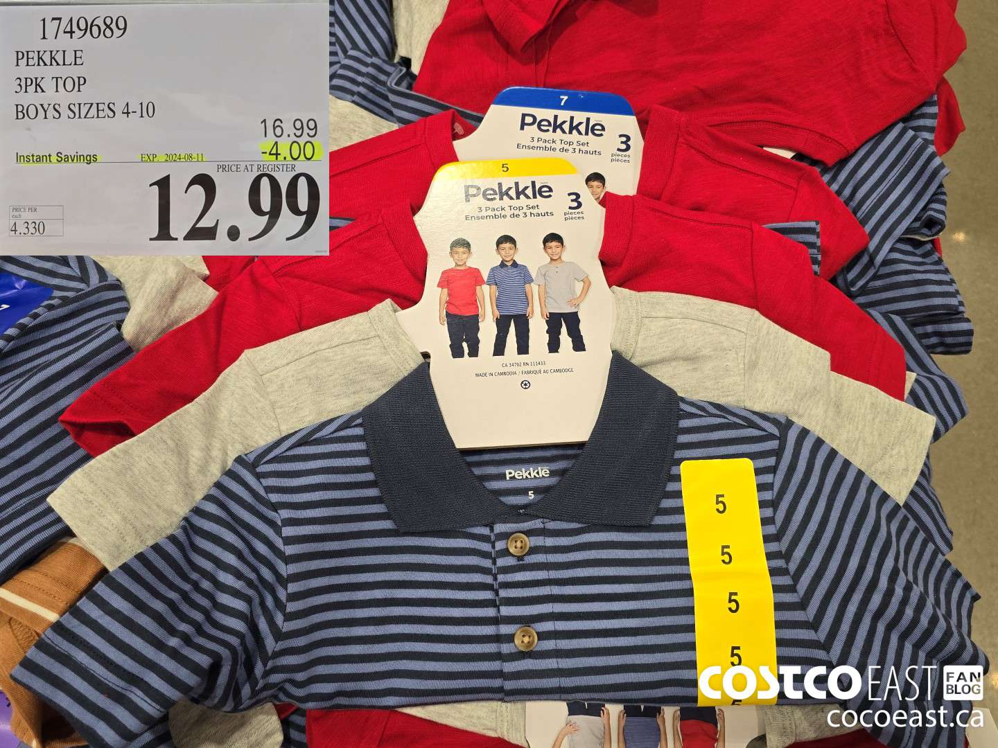 1749689 PEKKLE 3PK TOP BOYS SIZES 4-10 ($4.00 INSTANT SAVINGS EXPIRES ON 2024-08-11) $12.99