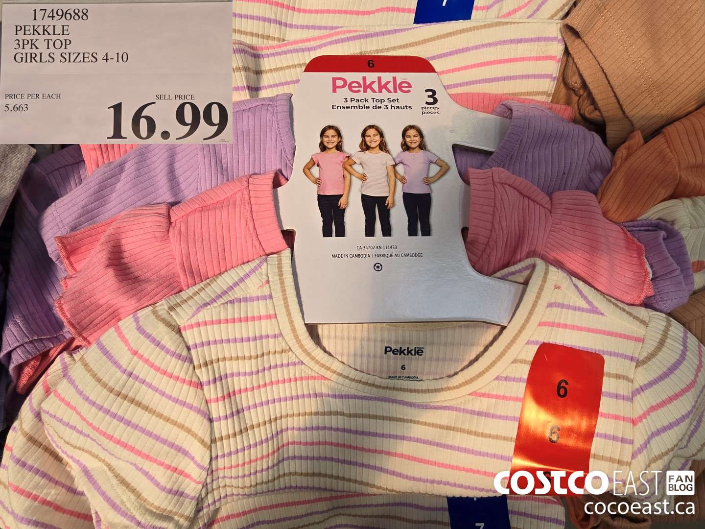 1749688 PEKKLE 3PK TOP GIRLS SIZES 4-10 $16.99