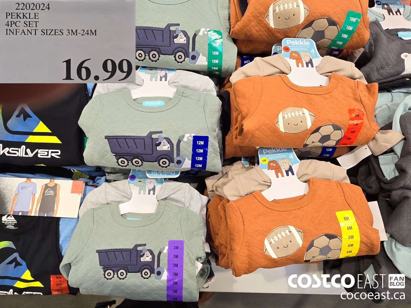 2202024 PEKKLE 4PC SET INFANT SIZES 3M-24M $16.99