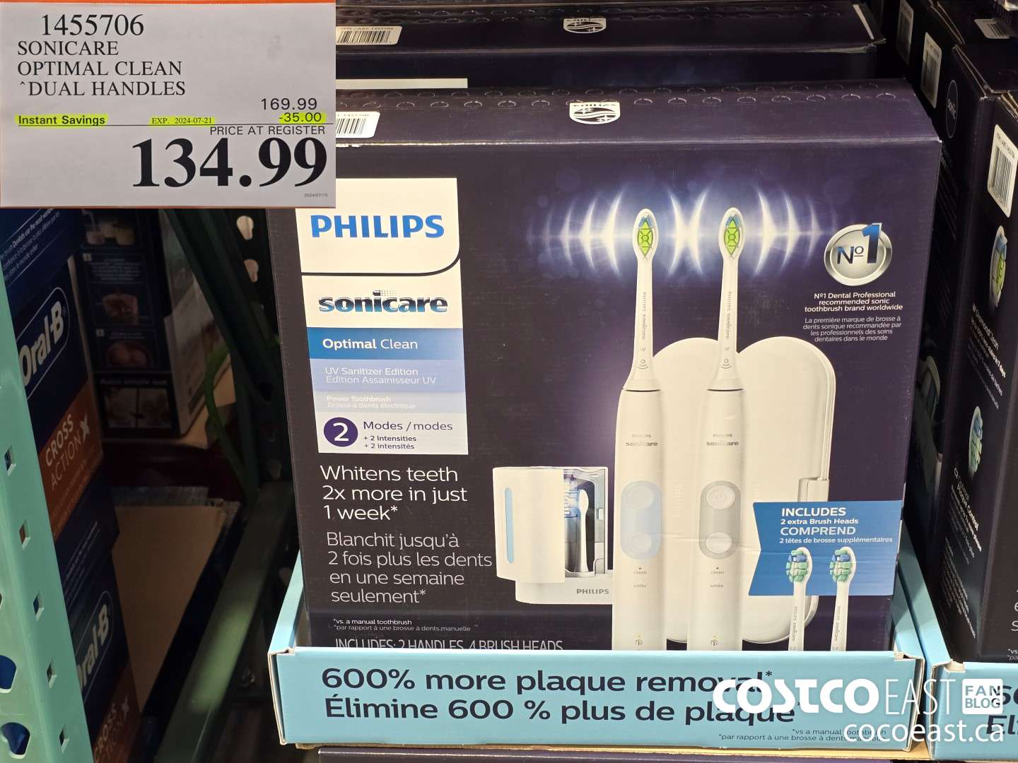 1455706 PHILIPS/SONICARE OPTIMAL CLEAN DUAL HANDLES ($35.00 INSTANT SAVINGS EXPIRES ON 2024-07-21) $134.99