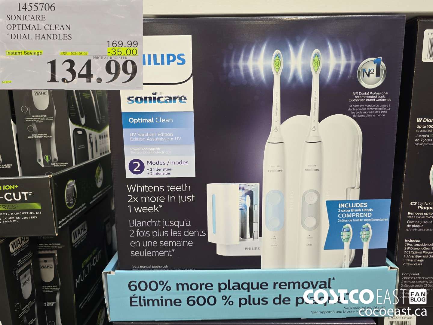 1455706 PHILIPS/SONICARE OPTIMAL CLEAN DUAL HANDLES ($35.00 INSTANT SAVINGS EXPIRES ON 2024-08-04) $134.99