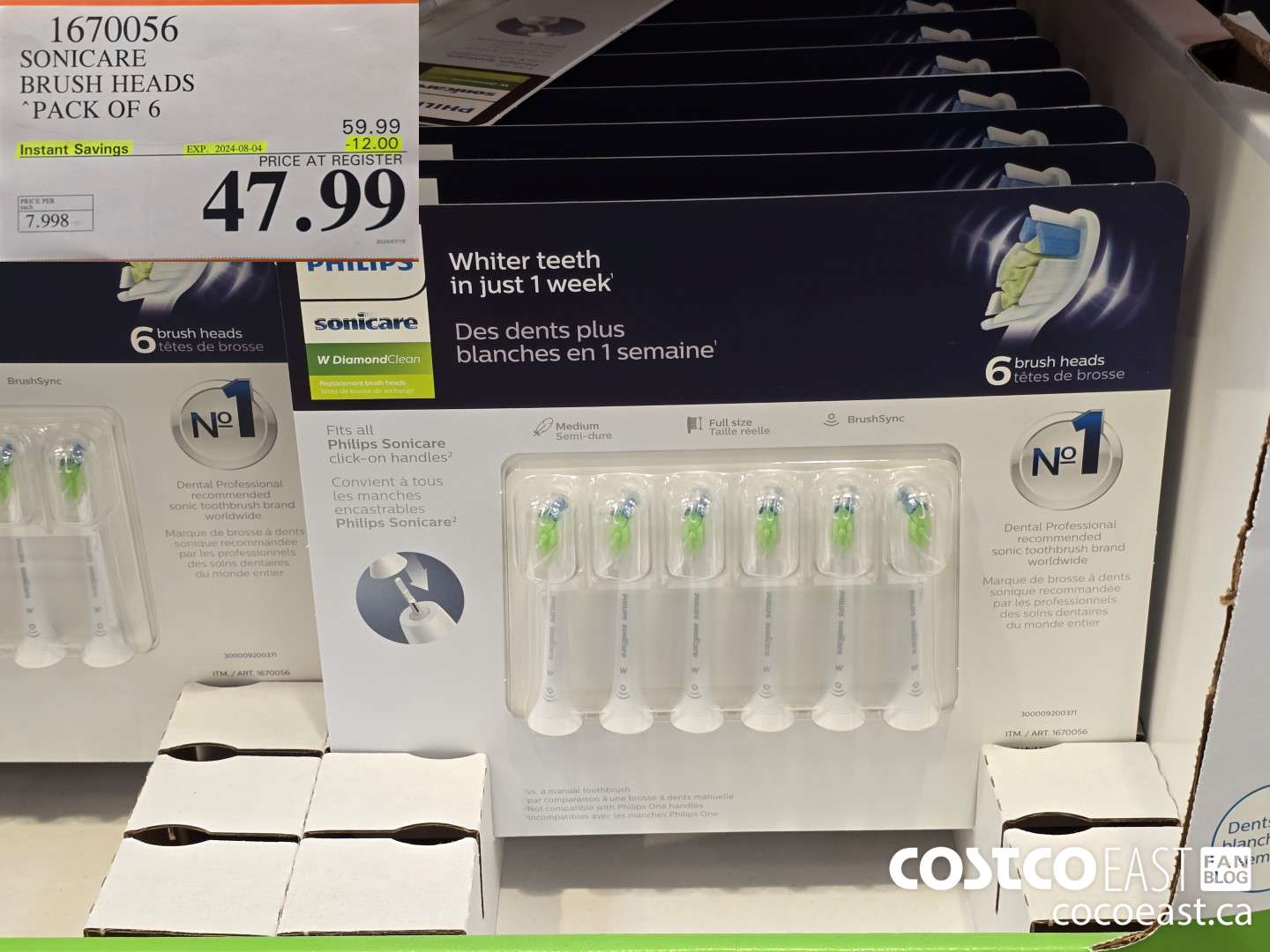 1670056 PHILIPS BRUSH HEADS PACK OF 6 ($12.00 INSTANT SAVINGS EXPIRES ON 2024-08-04) $47.99