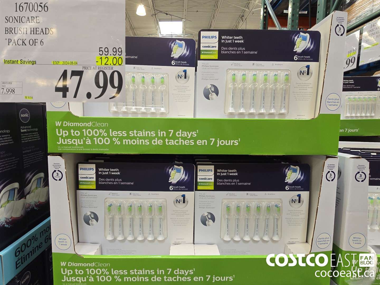 1670056 PHILIPS BRUSH HEADS PACK OF 6 ($12.00 INSTANT SAVINGS EXPIRES ON 2024-08-04) $47.99