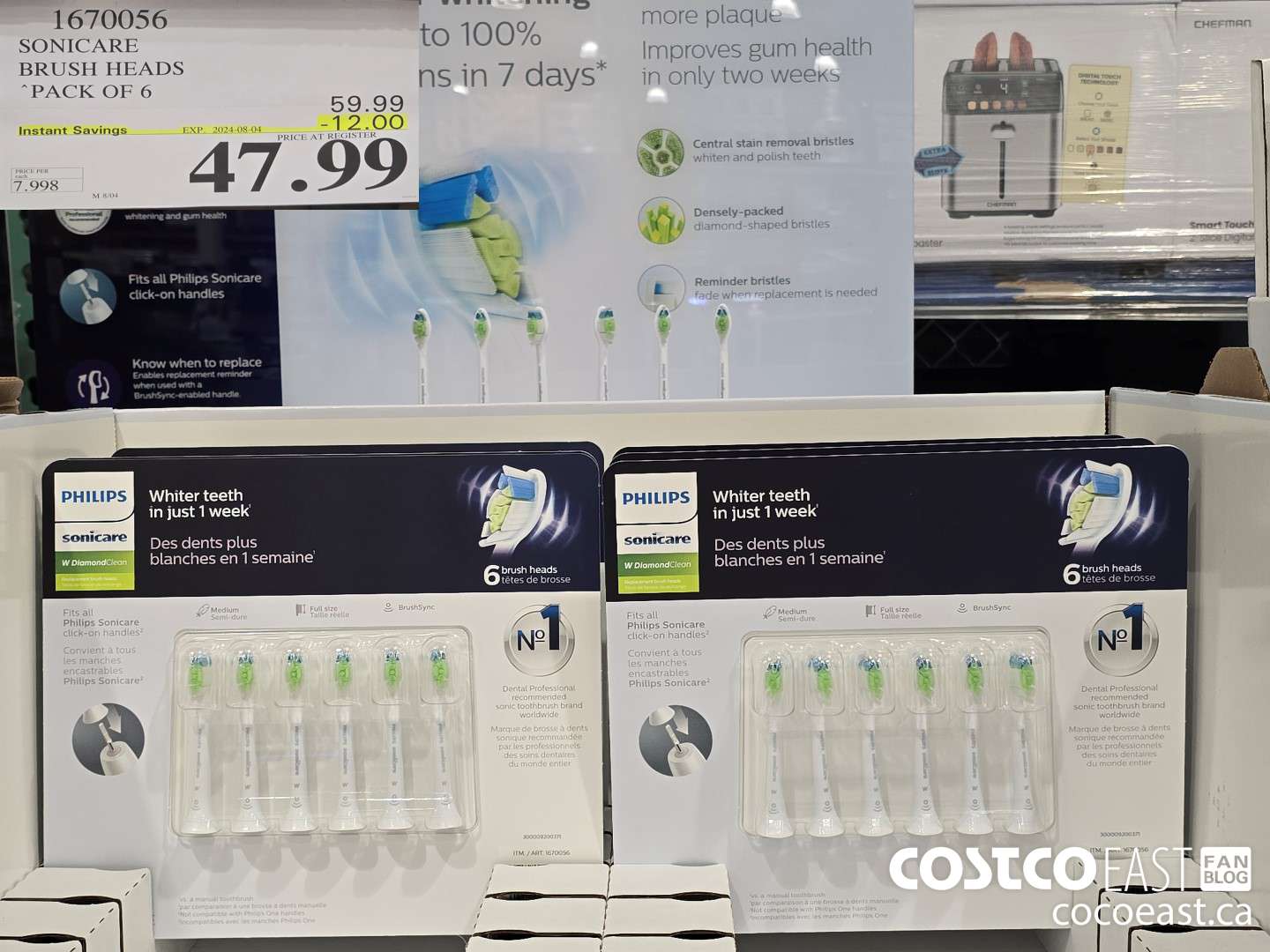 1670056 PHILIPS BRUSH HEADS PACK OF 6 ($12.00 INSTANT SAVINGS EXPIRES ON 2024-08-04) $47.99