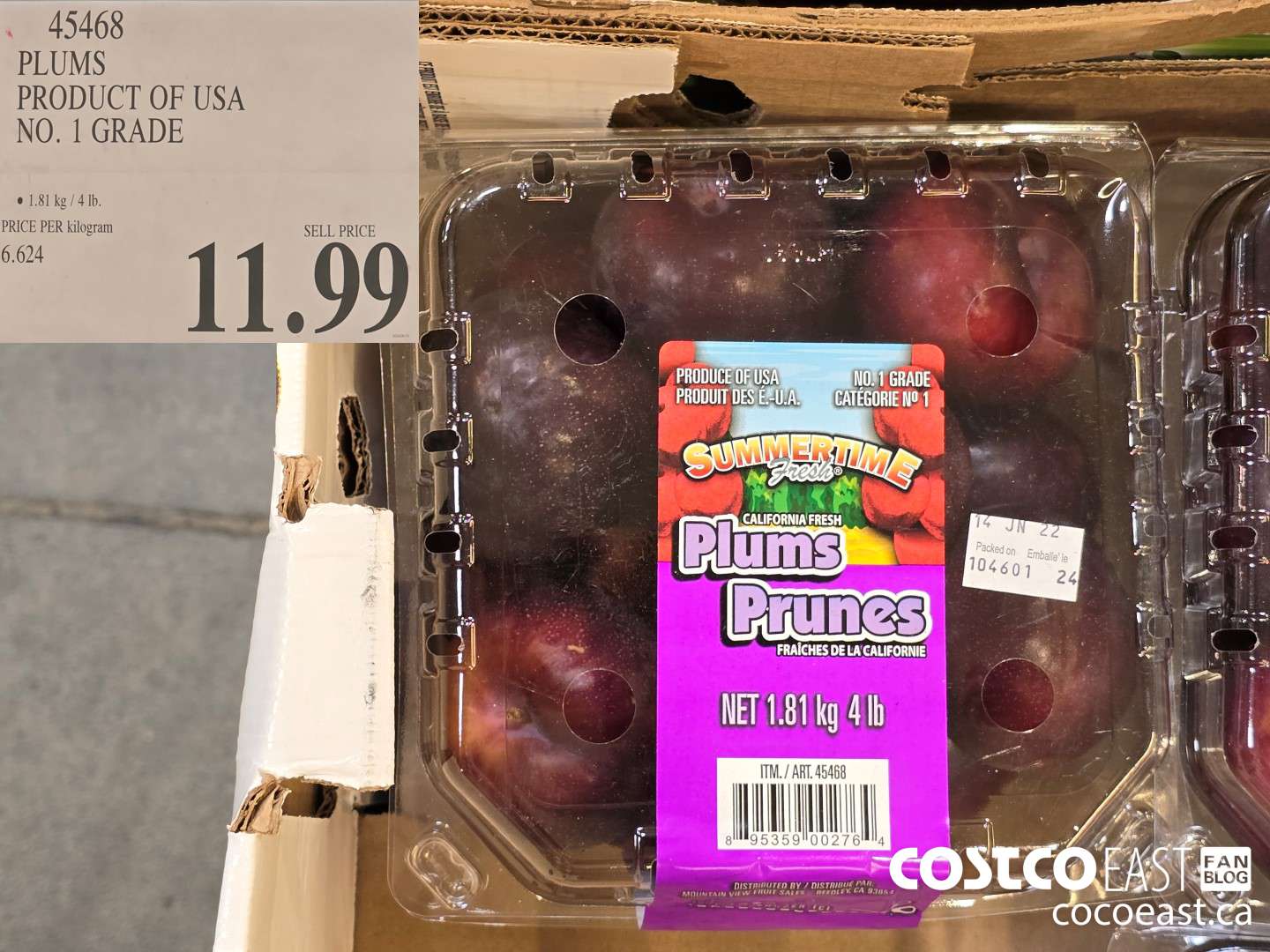 45468 PLUMS PRODUCT OF USA NO.1 GRADE $11.99