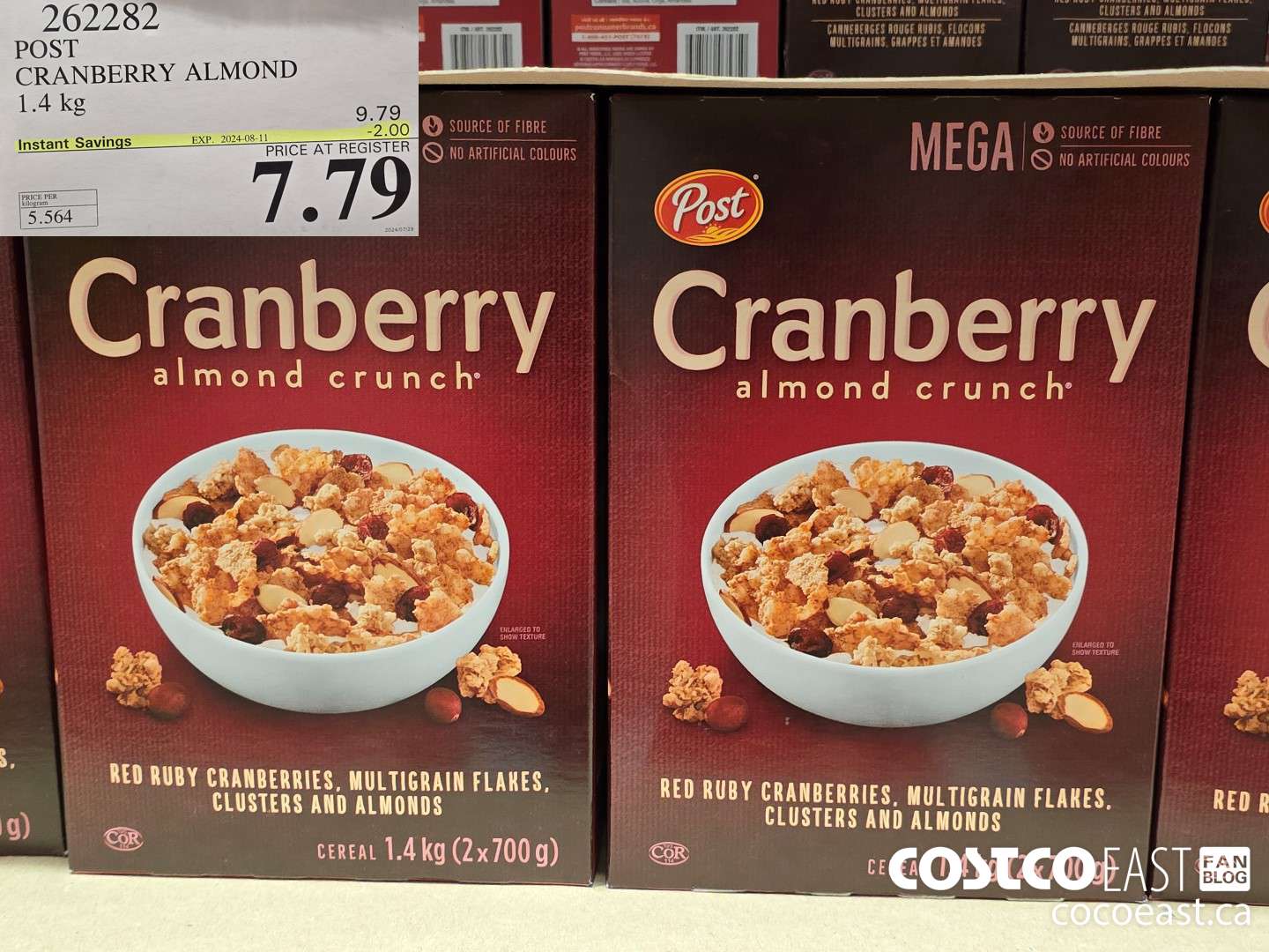 262282 POST CRANBERRY ALMOND 1.4 KG ($2.00 INSTANT SAVINGS EXPIRES ON 2024-08-11) $7.79