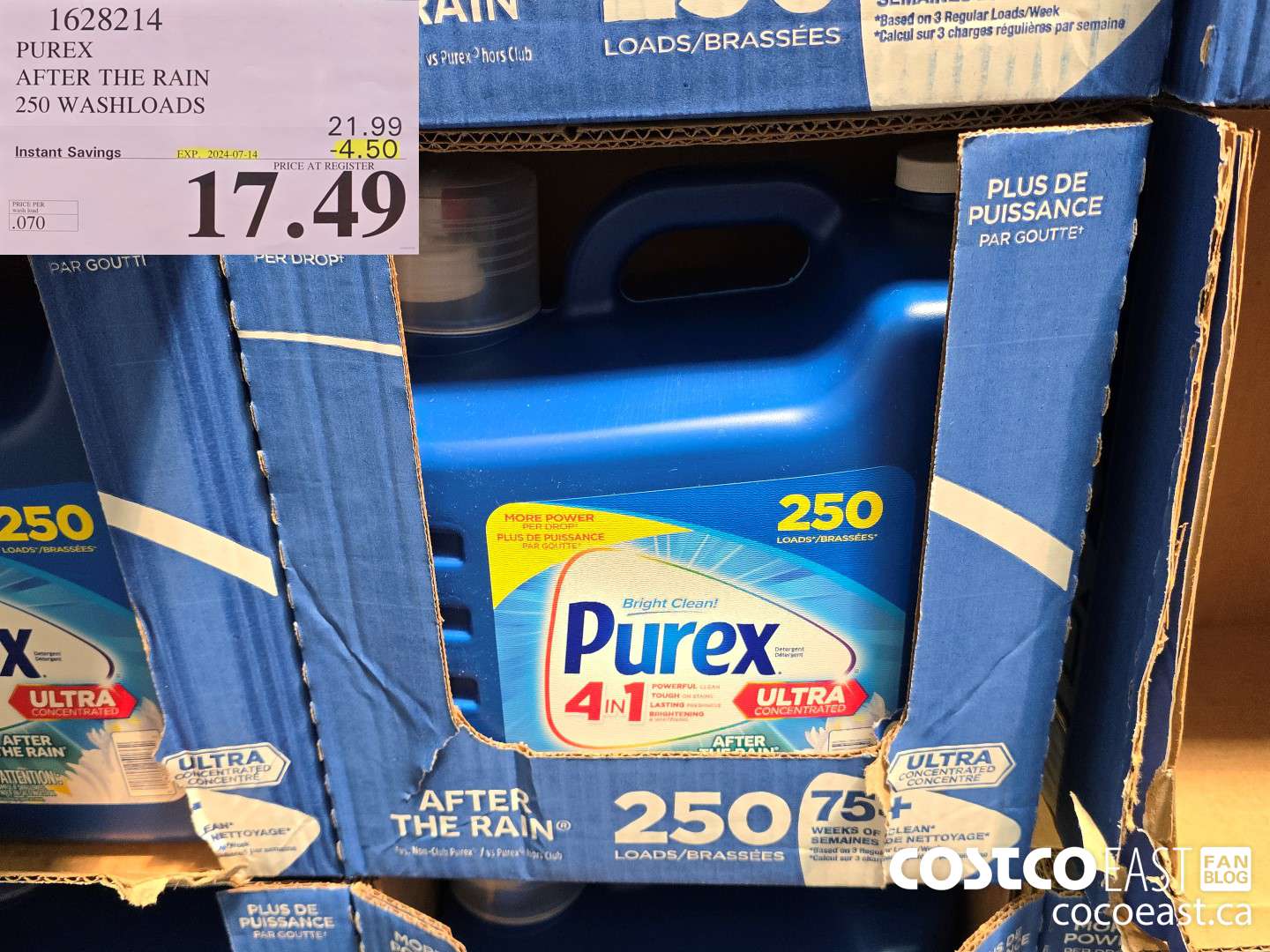 1628214 PUREX AFTER THE RAIN 250 washloads ($4.50 INSTANT SAVINGS EXPIRES ON 2024-07-14) $17.49