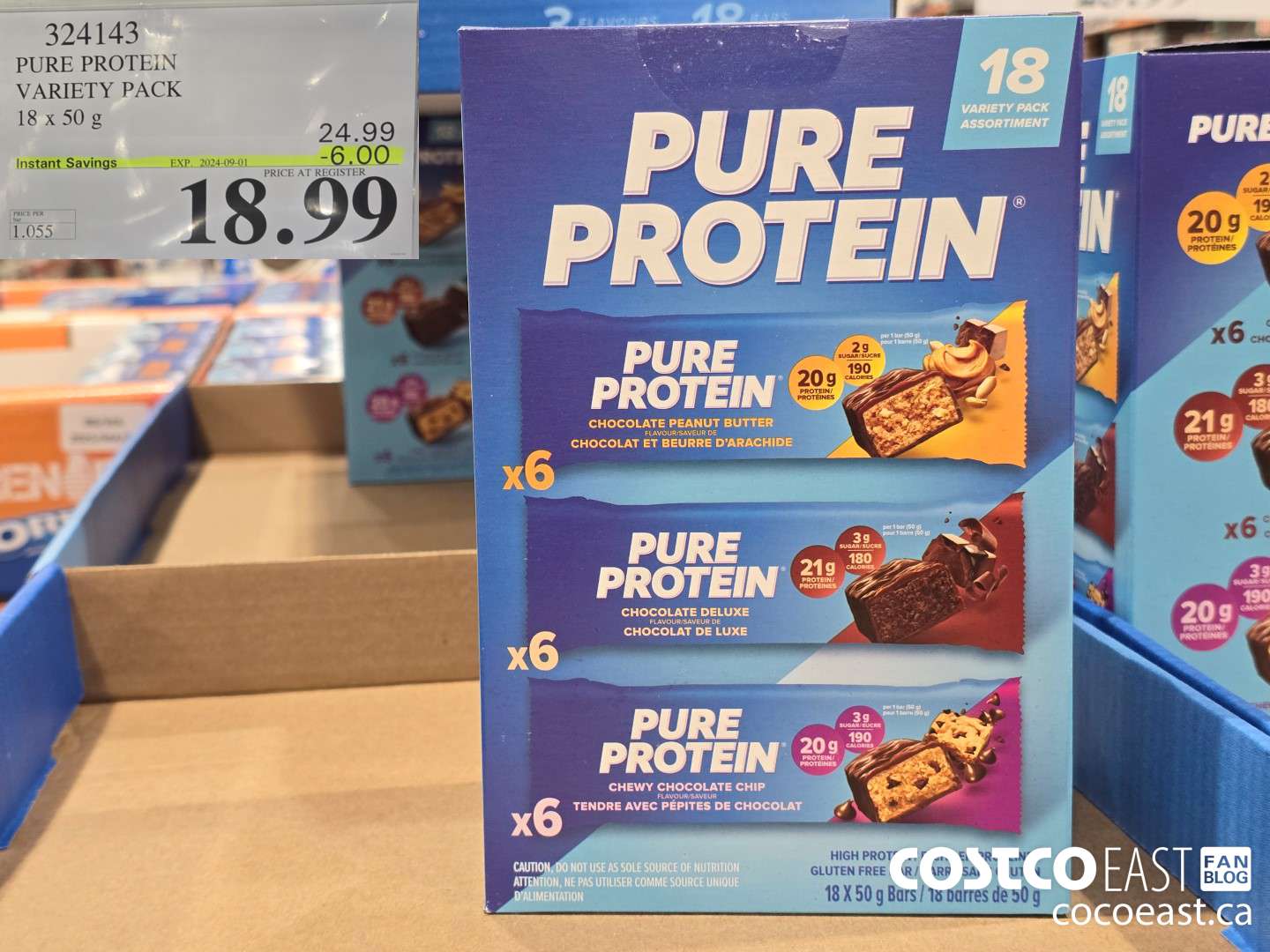 324143 PURE PROTEIN VARIETY PACK 18 x 50 g ($6.00 INSTANT SAVINGS EXPIRES ON 2024-09-01) $18.99