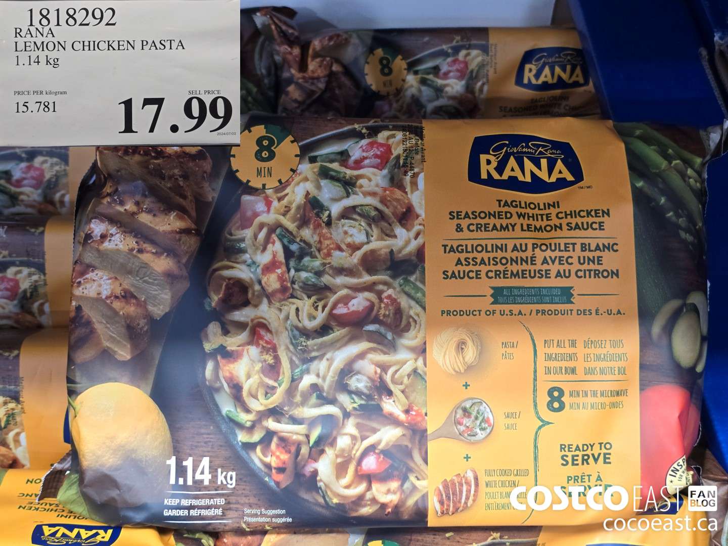 1818292 RANA LEMON CHICKEN PASTA 1.14 kg $17.99