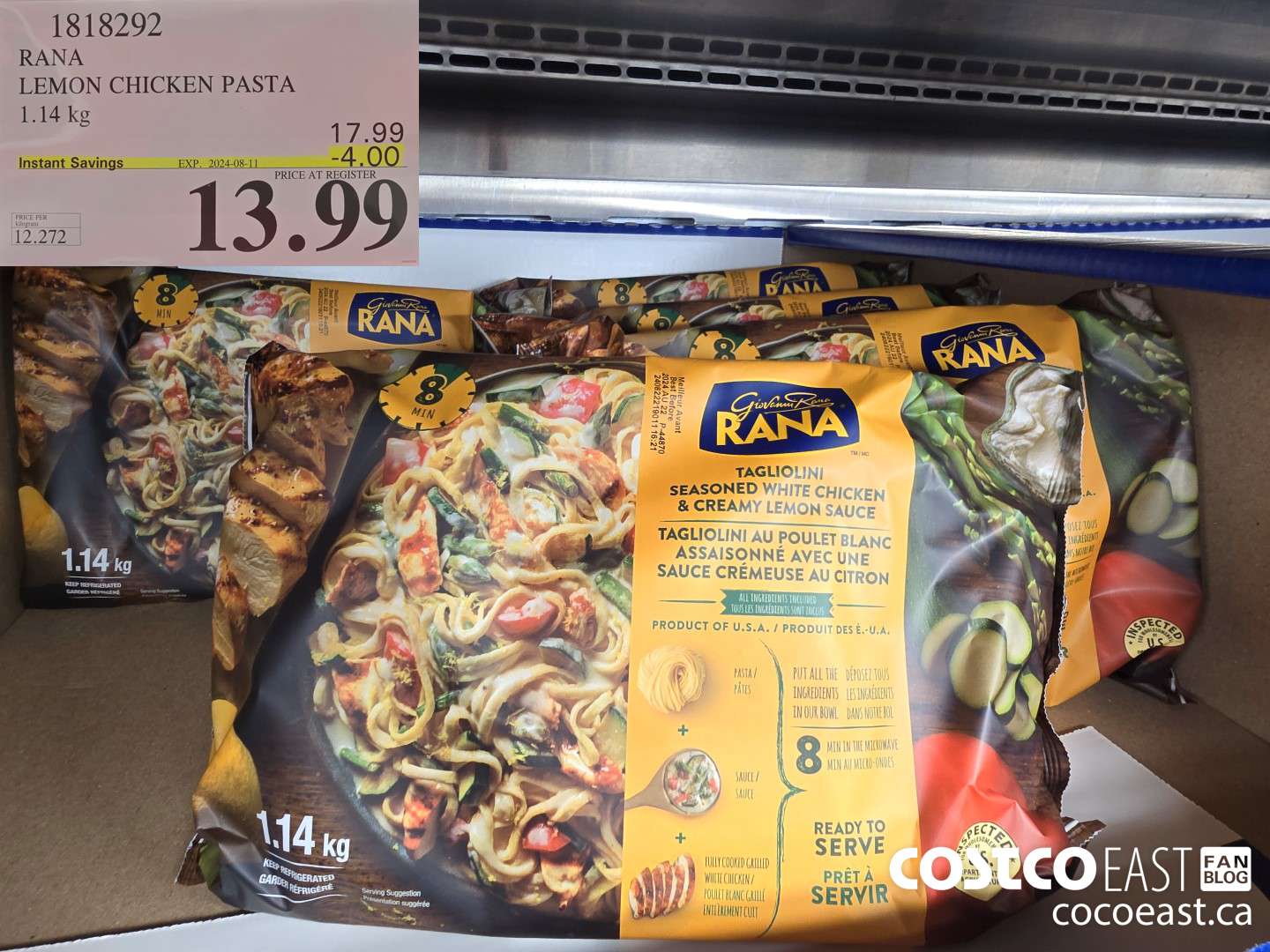 1818292 RANA LEMON CHICKEN PASTA 1.14 kg ($4.00 INSTANT SAVINGS EXPIRES ON 2024-08-11) $13.99