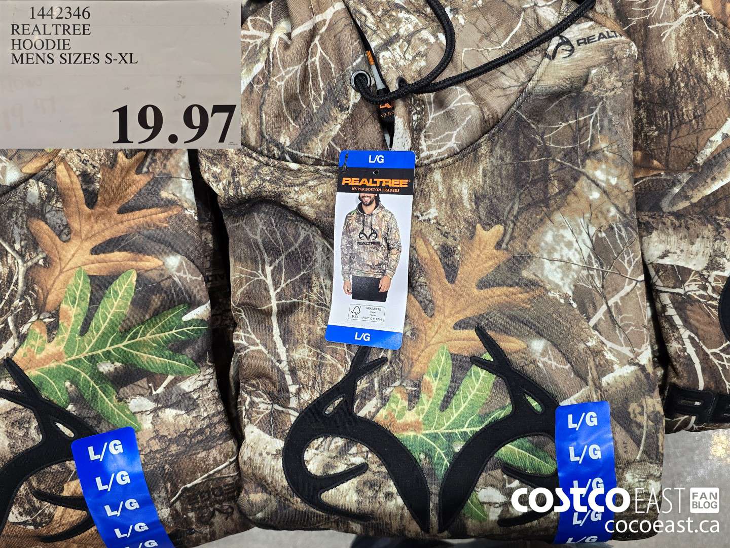 1442346 REALTREE HOODIE MENS SIZES S-XL $19.97