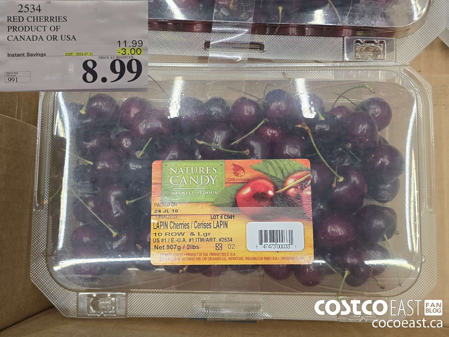 2534 RED CHERRIES PRODUCT OF CANADA OR USA ($3.00 INSTANT SAVINGS EXPIRES ON 2024-07-21) $8.99