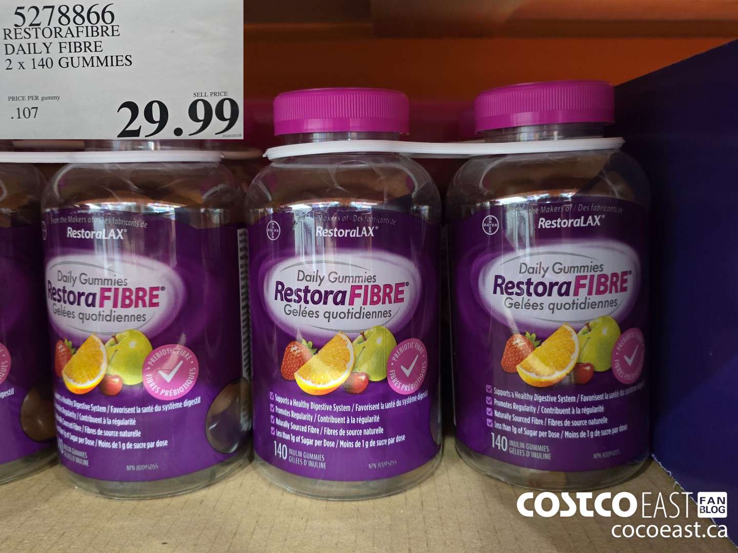 5278866 RESTORAFIBRE DAILY FIBRE 2x 140 GUMMIES $29.99