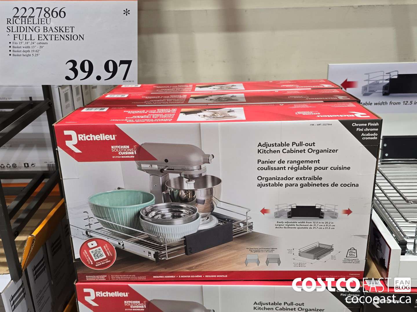 2227866 RICHELIEU SLIDING BASKET FULL EXTENSION $39.97