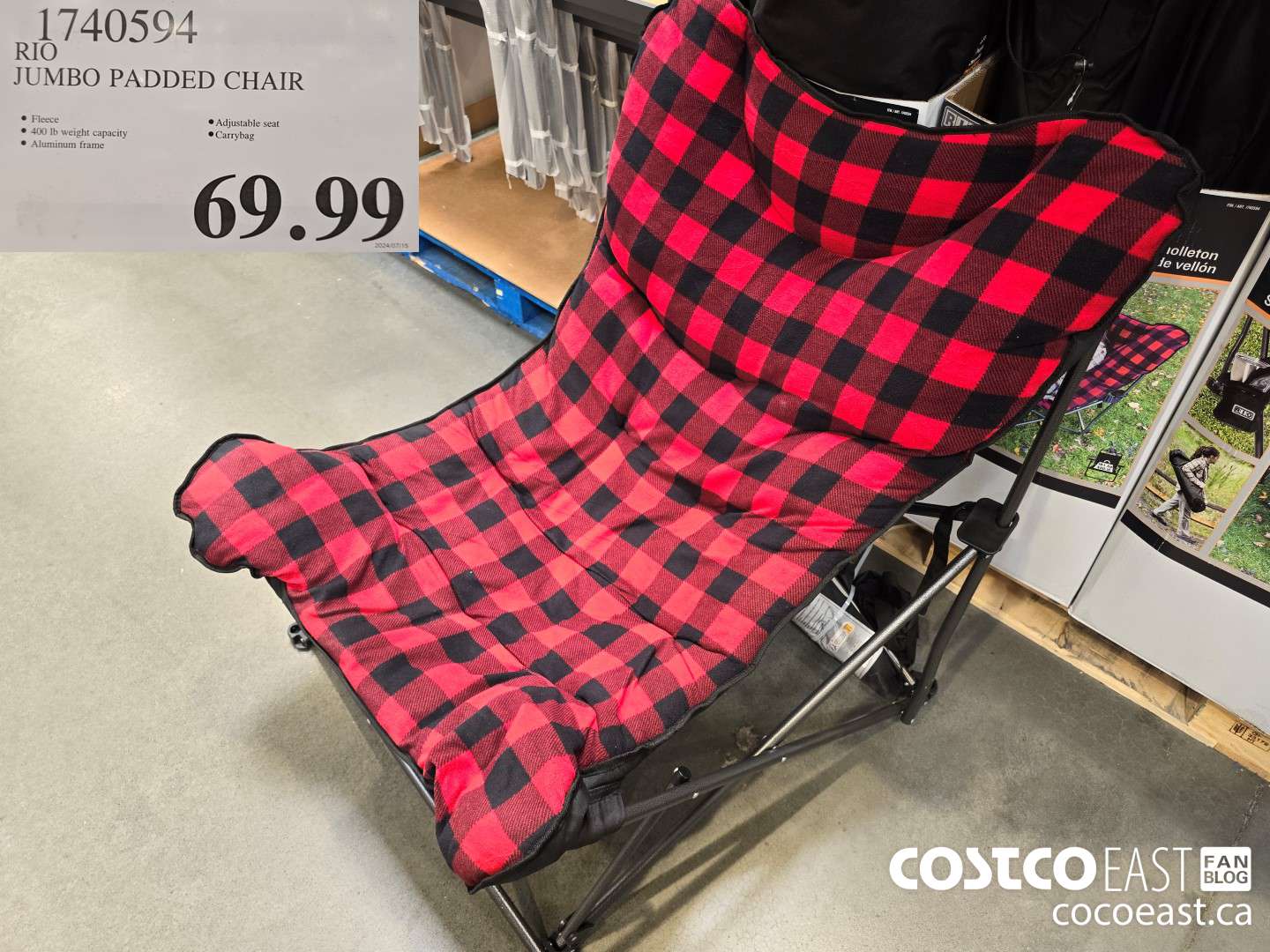 1740594 RIO JUMBO PADDED CHAIR $69.99