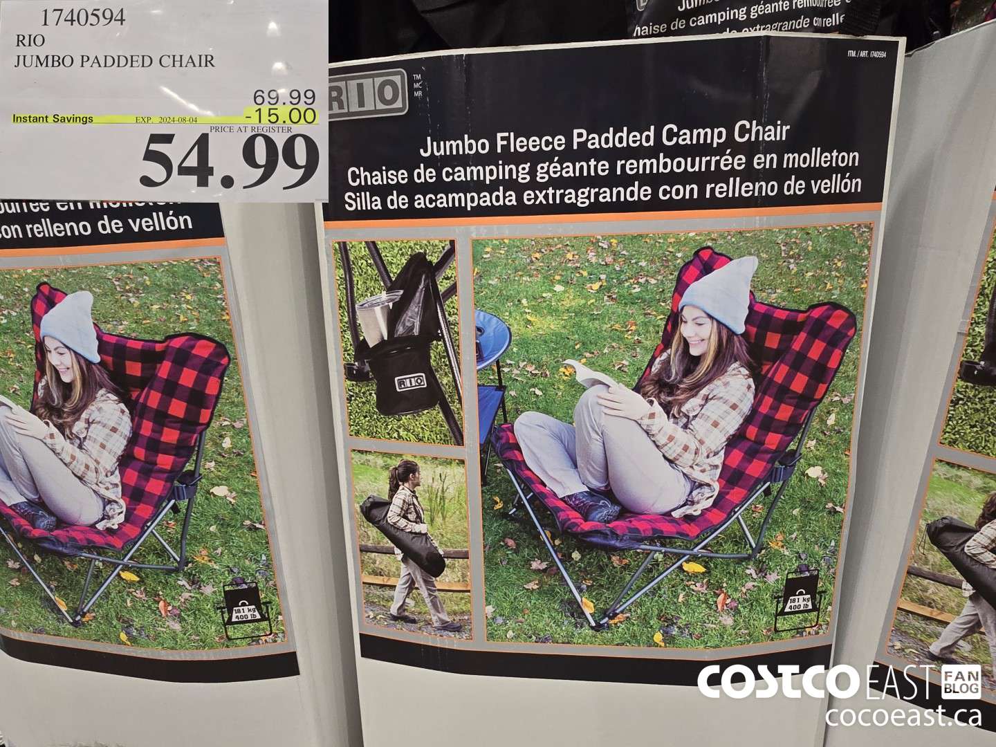 1740594 RIO JUMBO PADDED CHAIR ($15.00 INSTANT SAVINGS EXPIRES ON 2024-08-04) $54.99