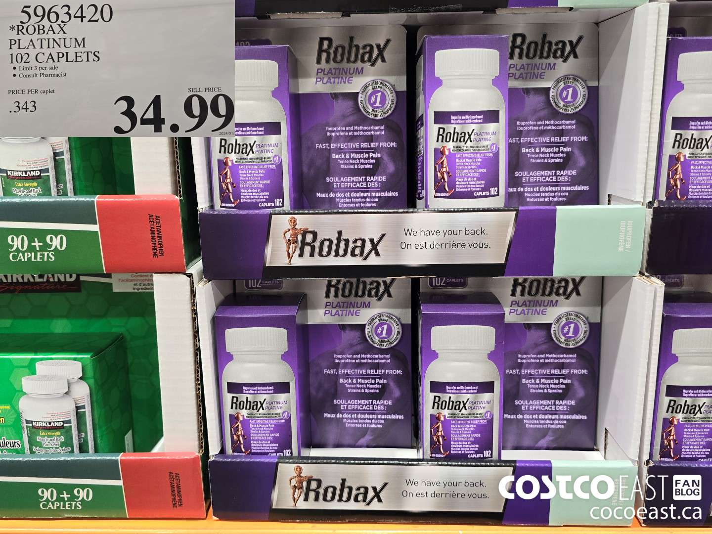 5963420 ROBAX PLATINUM 102 CAPLETS $34.99
