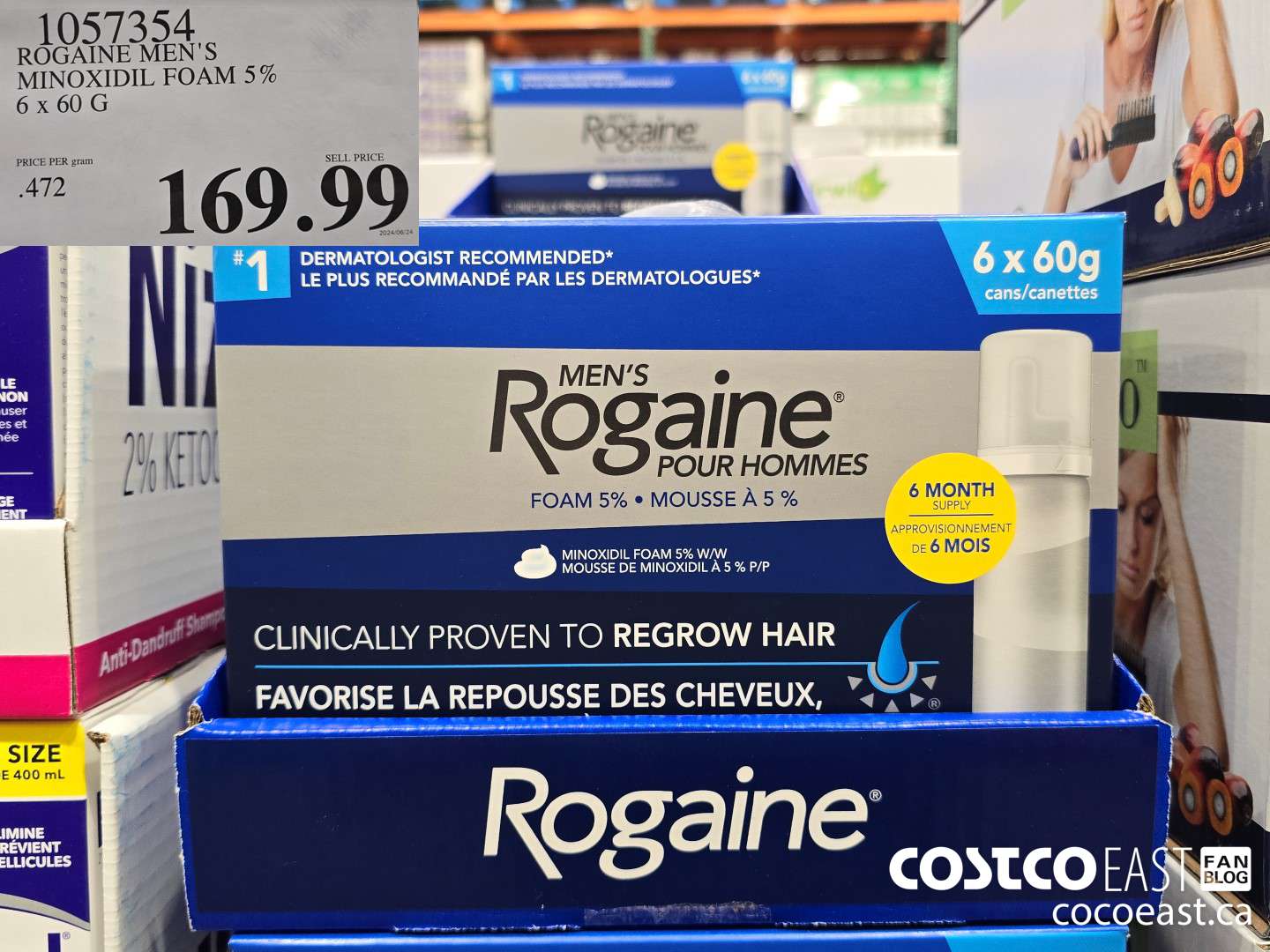 1057354 ROGAINE MEN'S MINOXIDIL FOAM 5% 6 x 60G $169.99