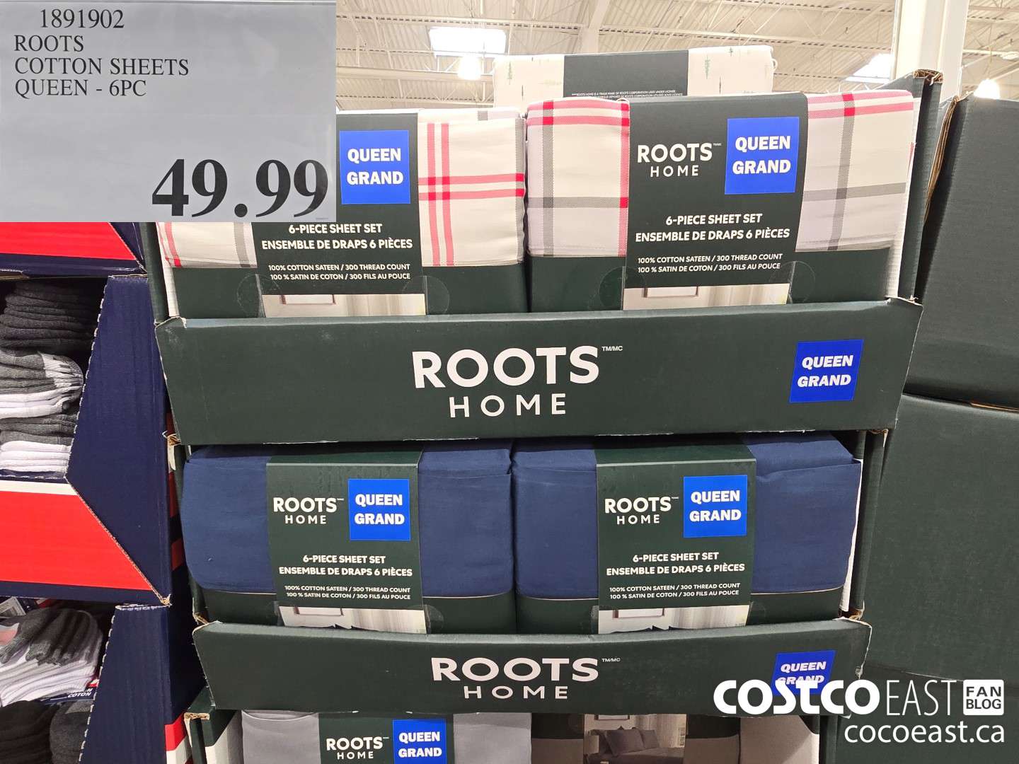 1891902 ROOTS COTTON SHEETS QUEEN - 6PC $49.99
