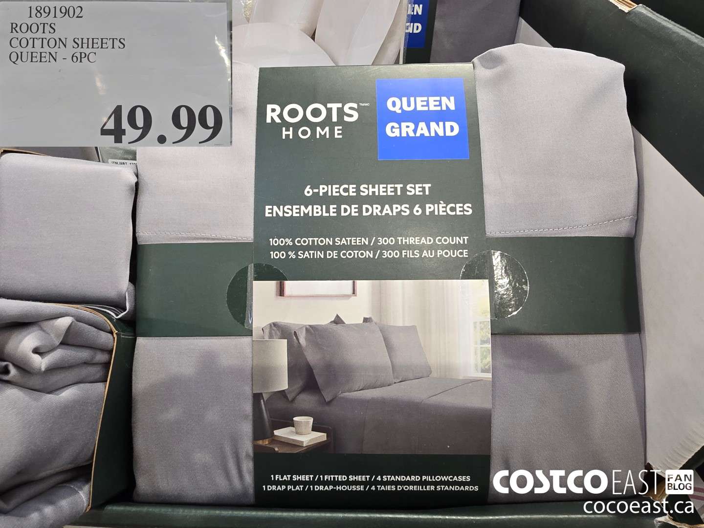 1891902 ROOTS COTTON SHEETS QUEEN - 6PC $49.99