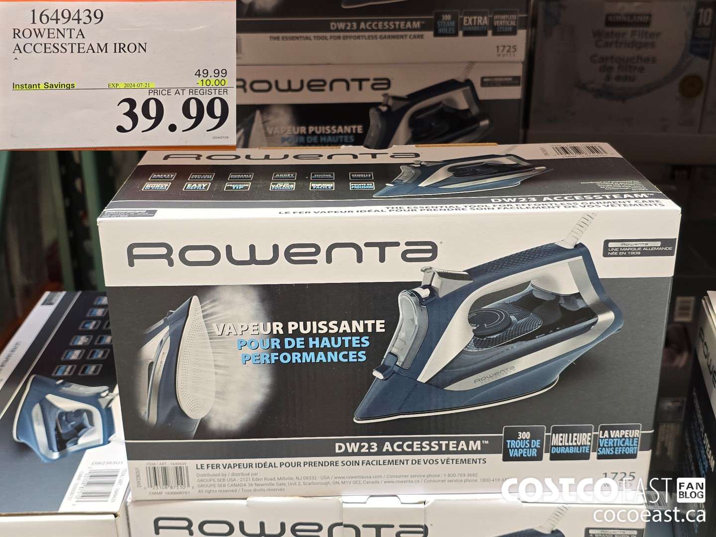 1649439 ROWENTA ACCESSSTEAM IRON ($10.00 INSTANT SAVINGS EXPIRES ON 2024-07-21) $39.99