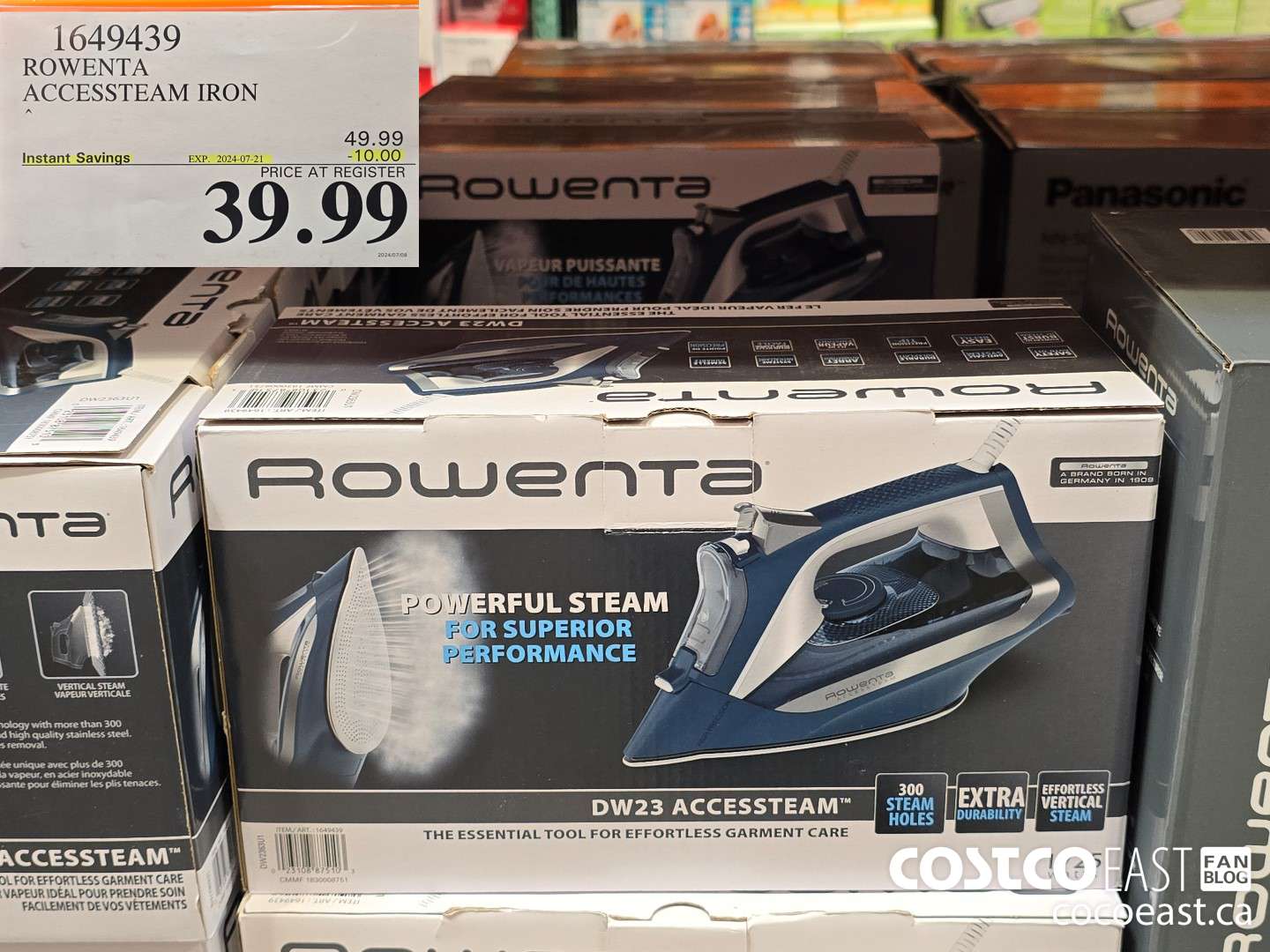 1649439 ROWENTA ACCESSSTEAM IRON ($10.00 INSTANT SAVINGS EXPIRES ON 2024-07-21) $39.99